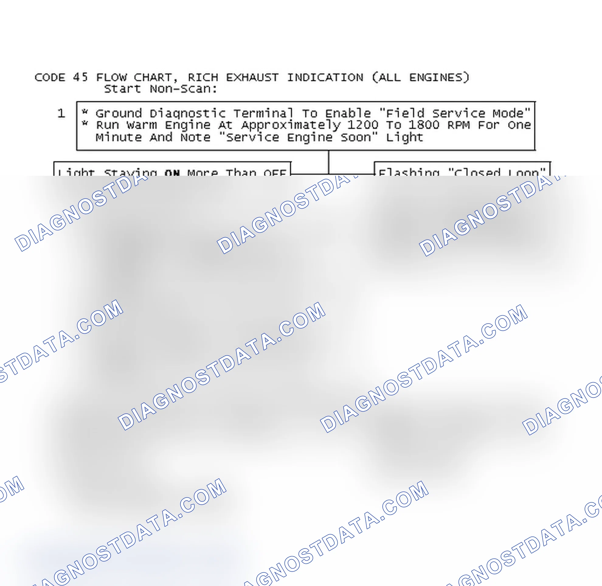 Scheme 524: Code 45 Flow Chart, Rich Exhaust Indication (All Engines)