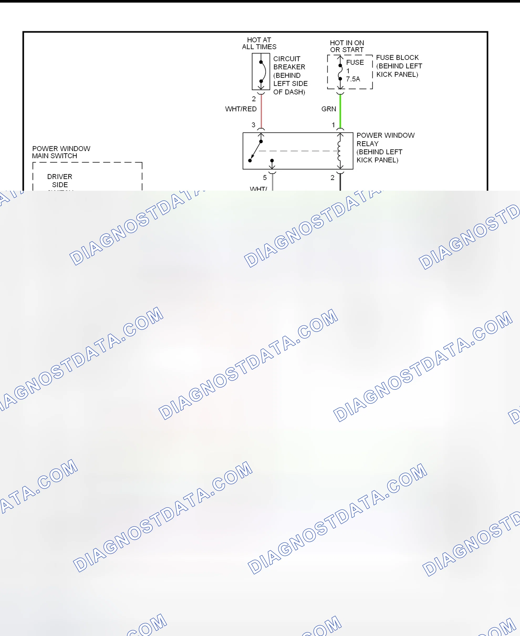 Scheme 2: Power Window System Wiring Diagram (240SX)