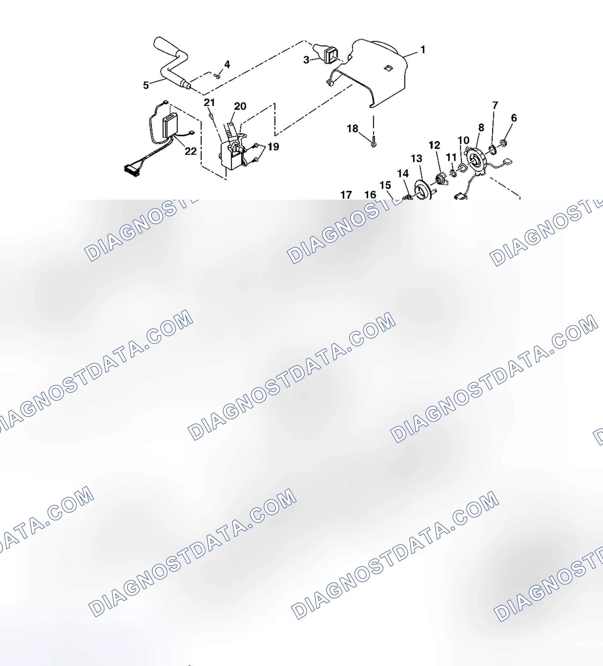Scheme 2: Steering Column Disassembled View (Column Shift Lean Shaft)