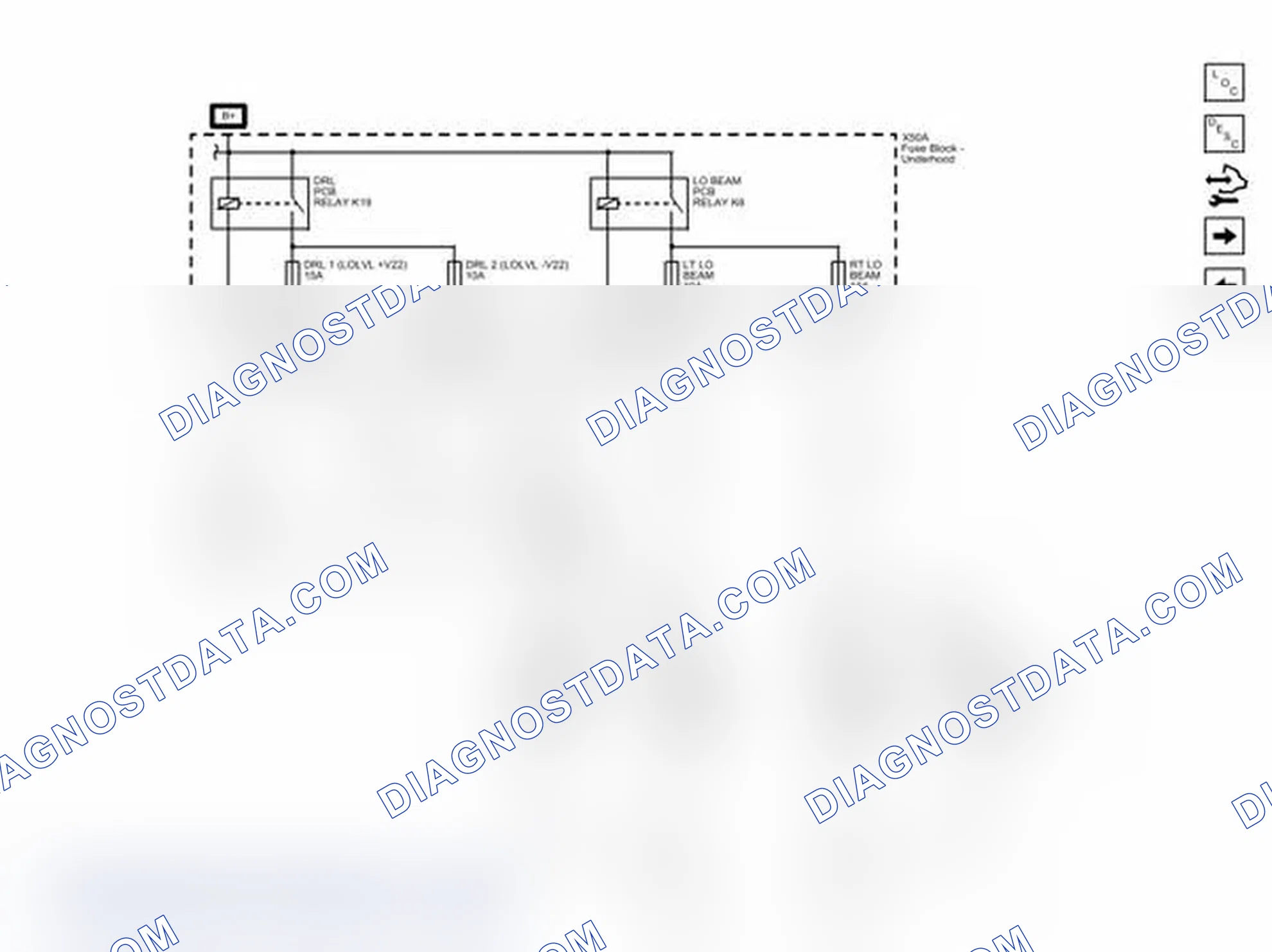 Scheme 2: Low Beam and Daytime Running Lights (DRL) Wiring Schematics