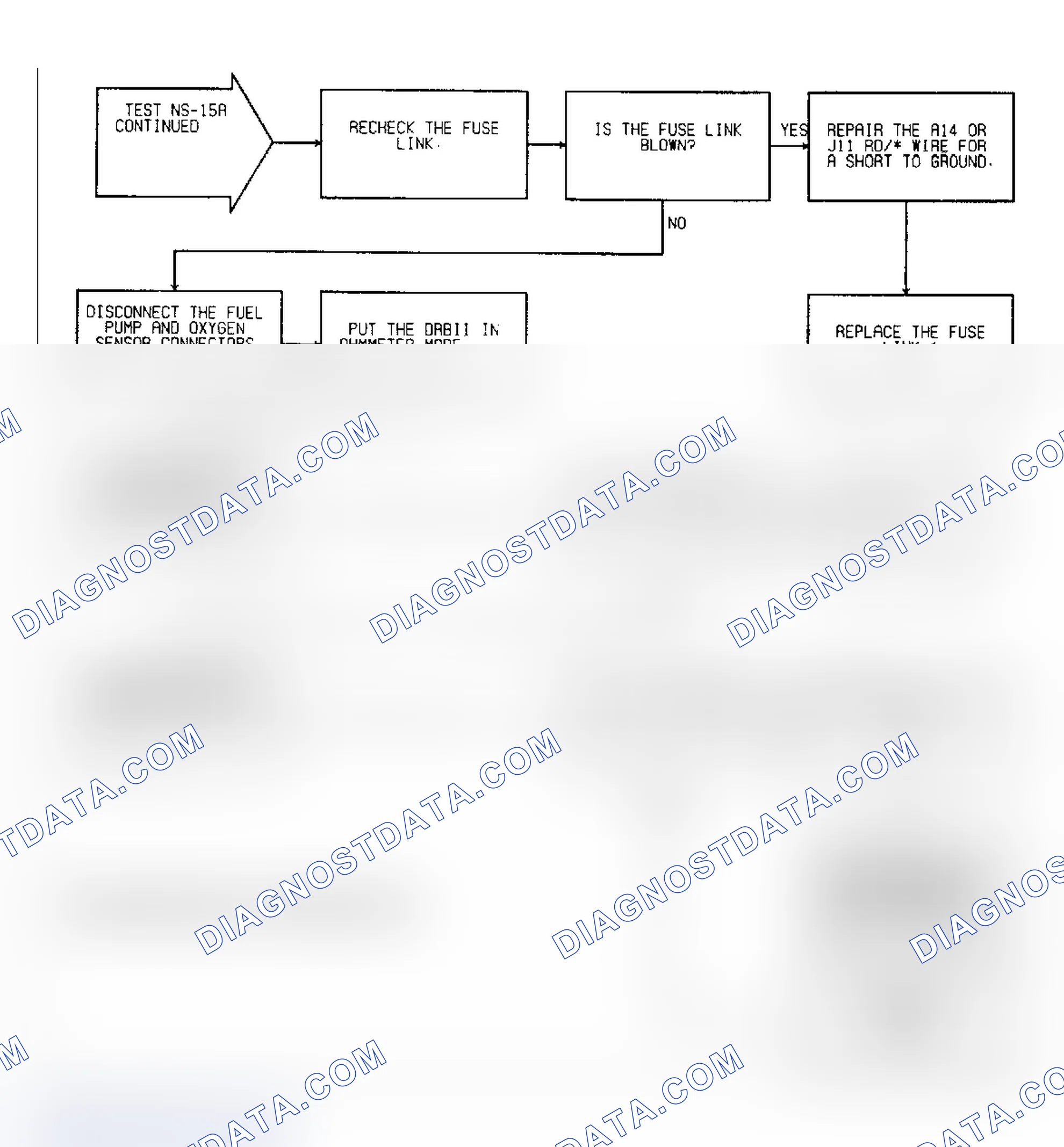 Scheme 68: Test NS-15A: (2 of 3) Checking ASD Relay Power Feed To Fuel Pump O2 Sensor & Injector