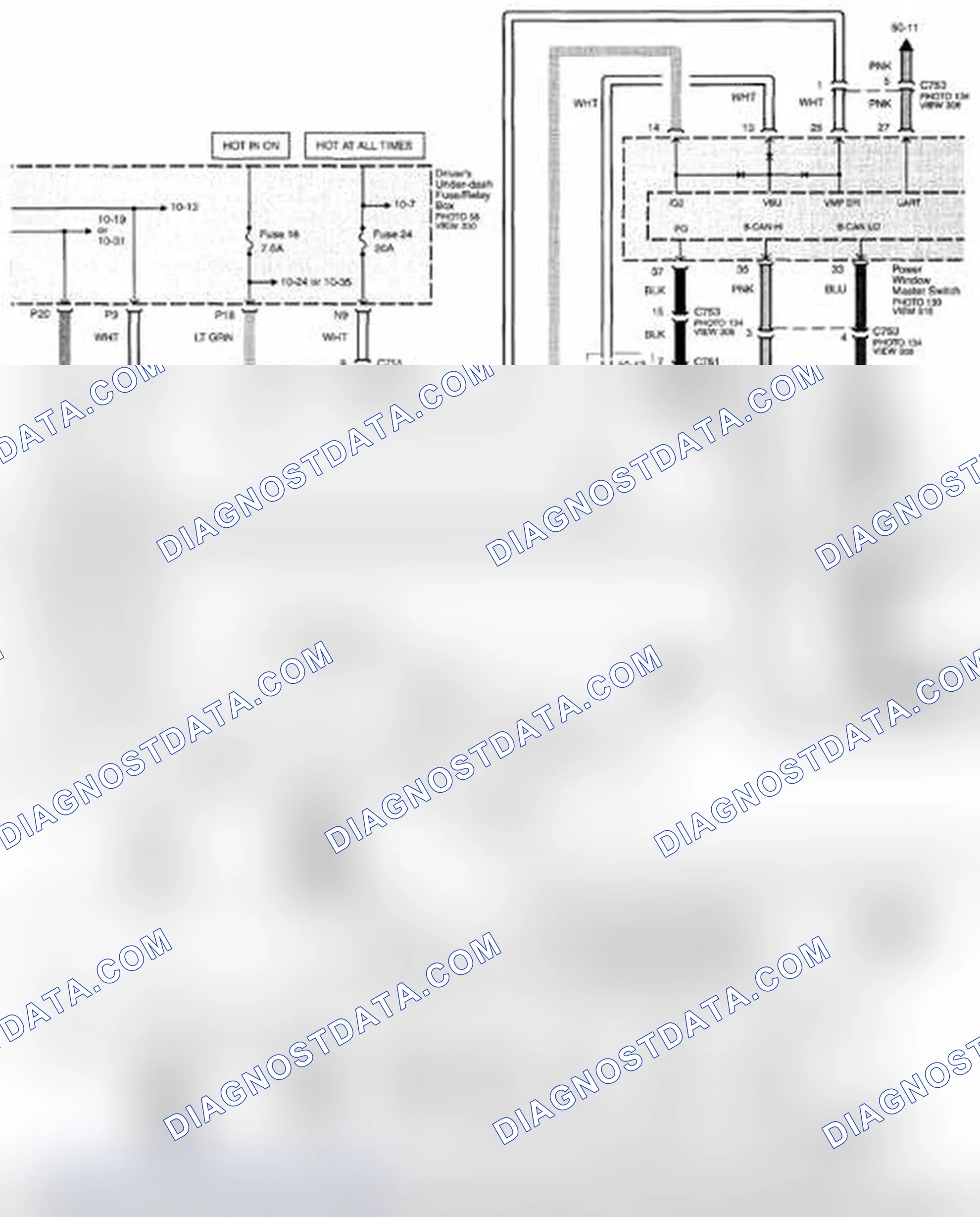 Scheme 366: Power Windows Circuit Diagram (Page 120-1)