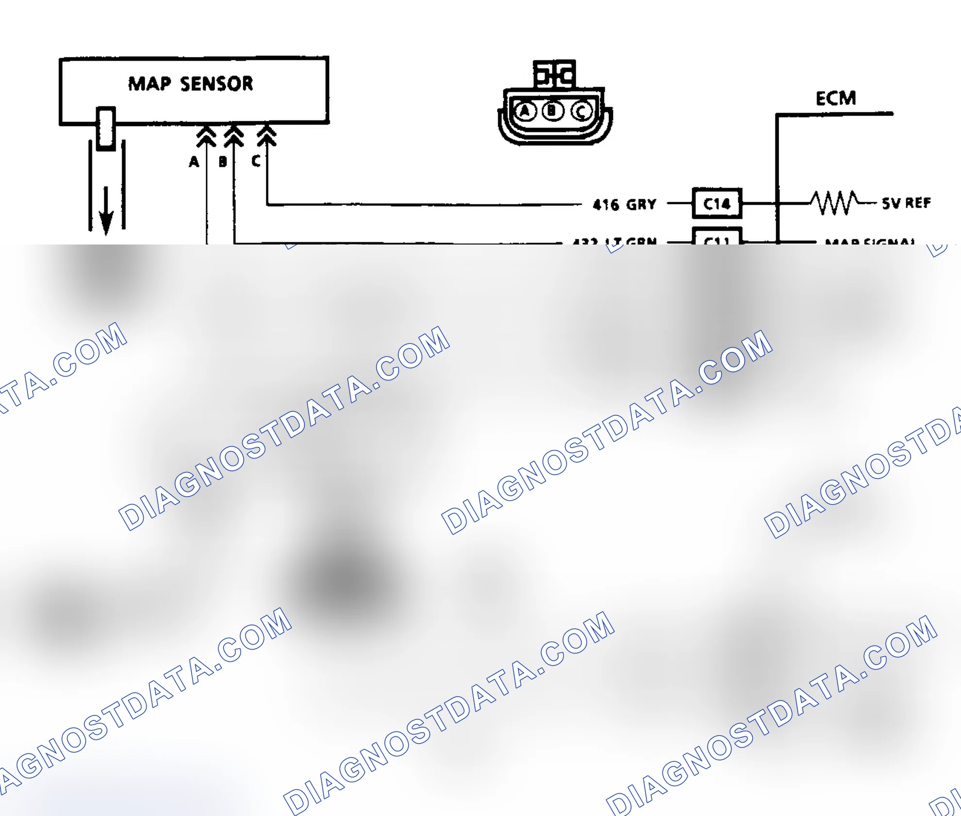 Scheme 66: Code 33: MAP Sensor Signal Voltage High Circuit Diagram