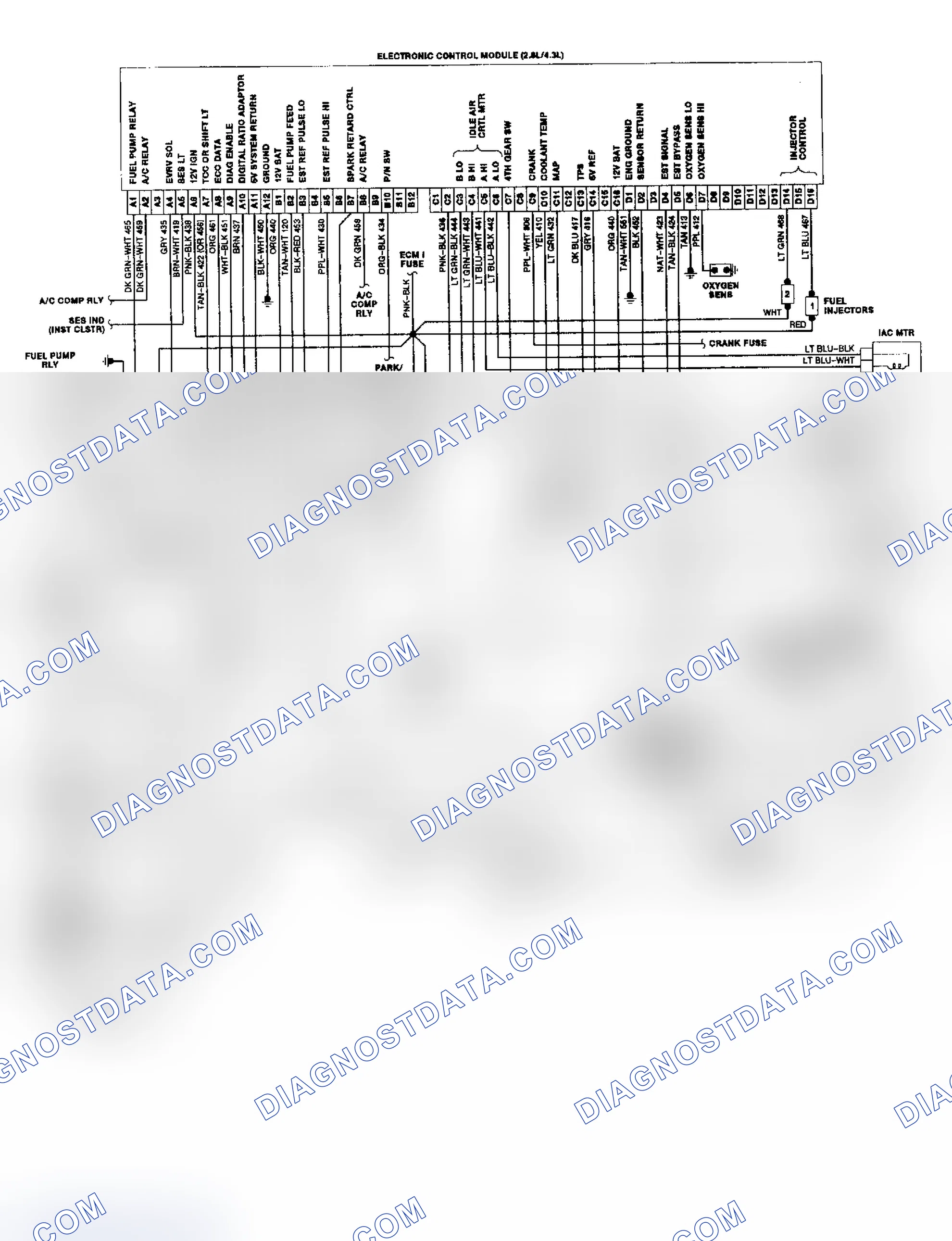 Scheme 45: "S" & "T" Series 2.8L & 4.3L TBI/CCC Wiring Diagram
