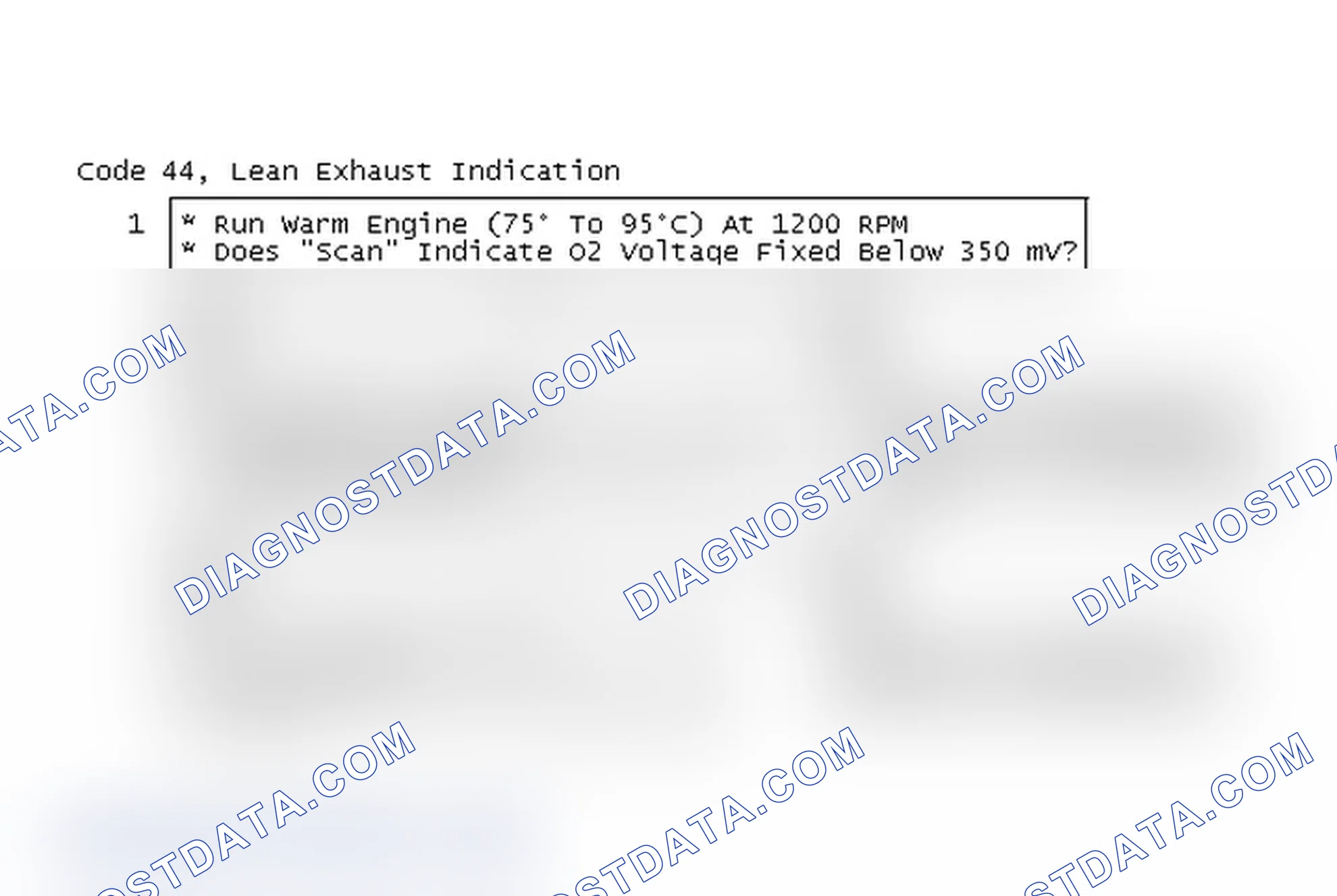 Scheme 76: Code 44, Lean Exhaust Indication