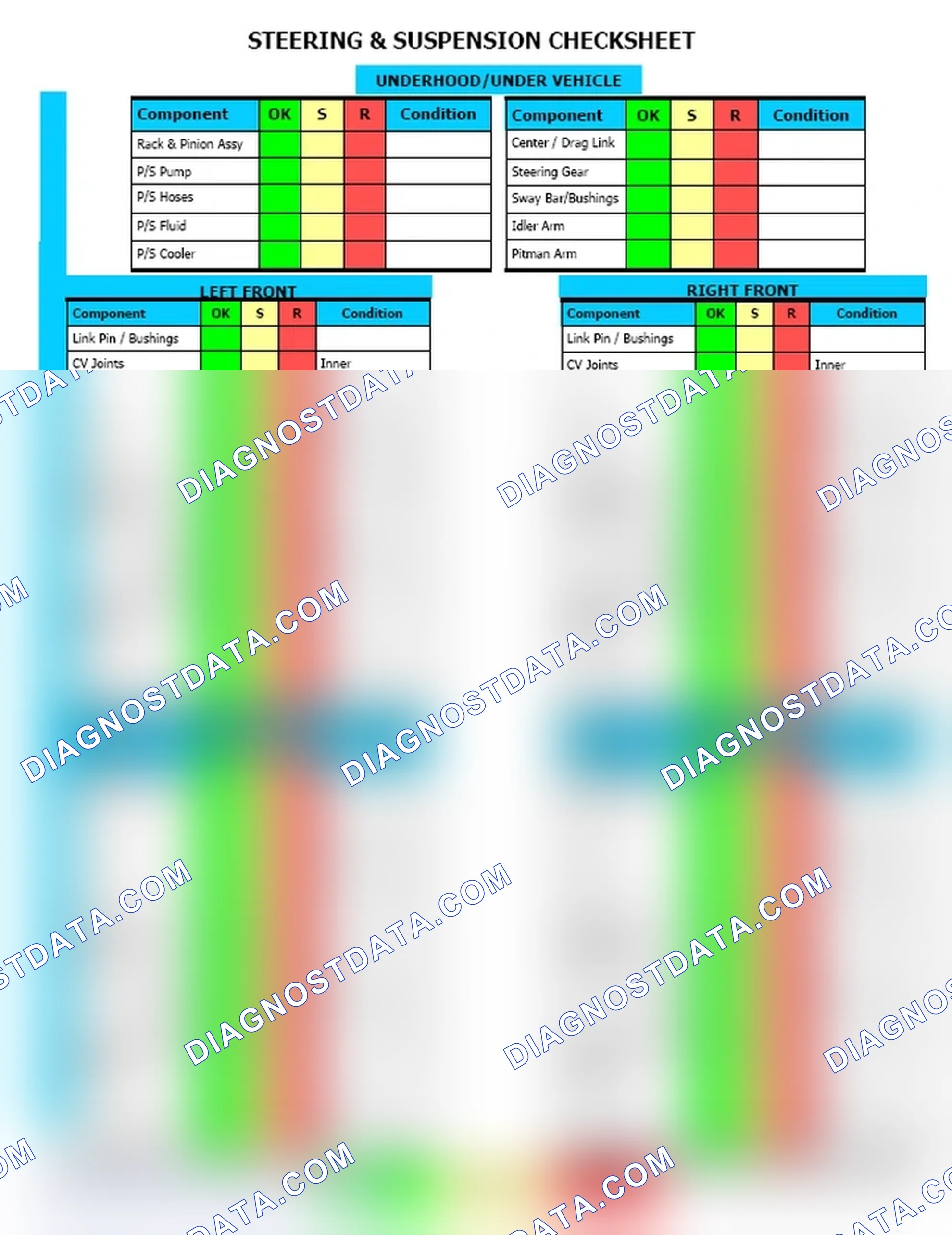 Scheme 12: Steering & Suspension Checksheet (2 Of 2)