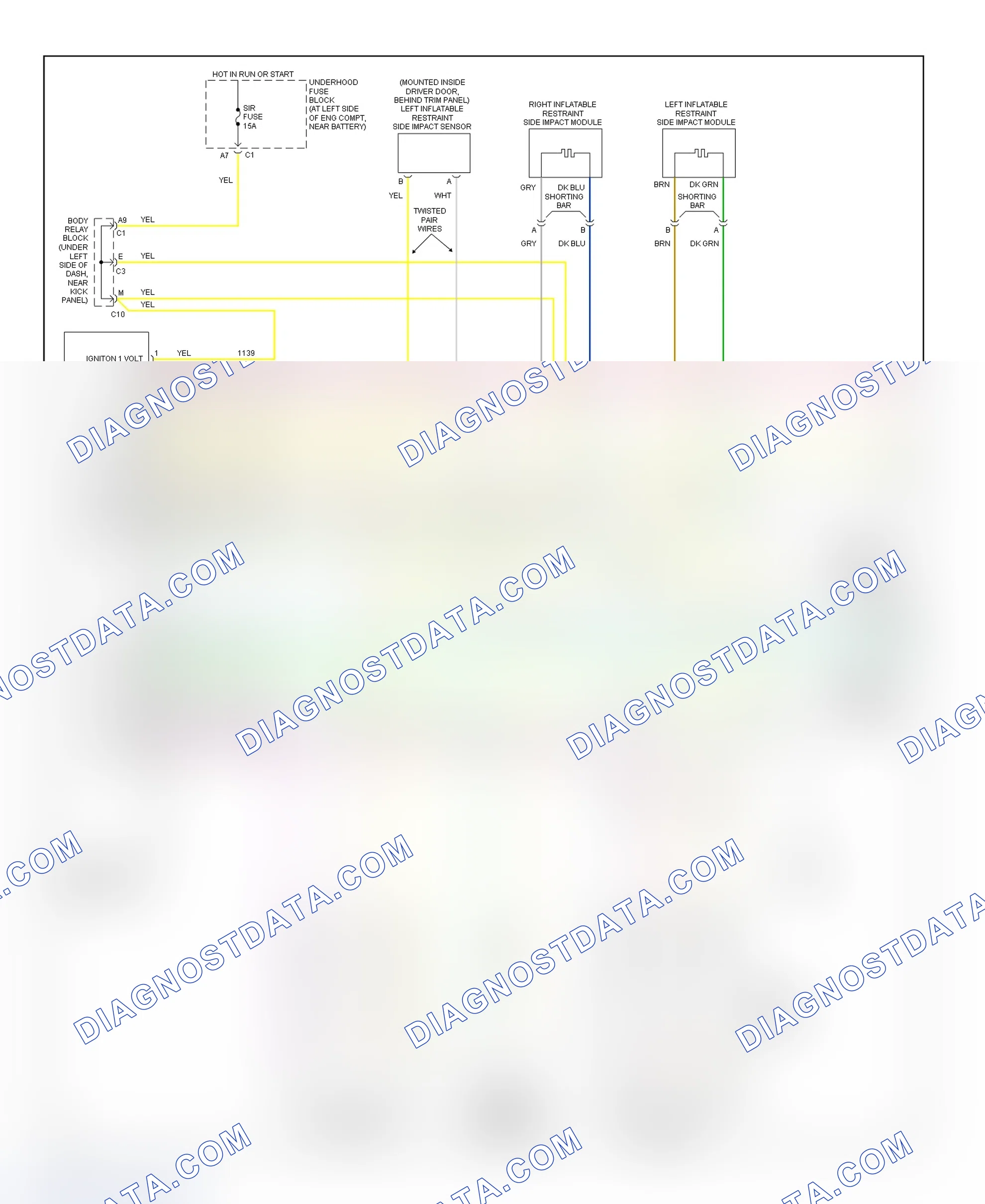 Scheme 108: Air Bag System Wiring Diagram (Avalanche, Escalade, Suburban, Tahoe, Yukon-1 Of 2)