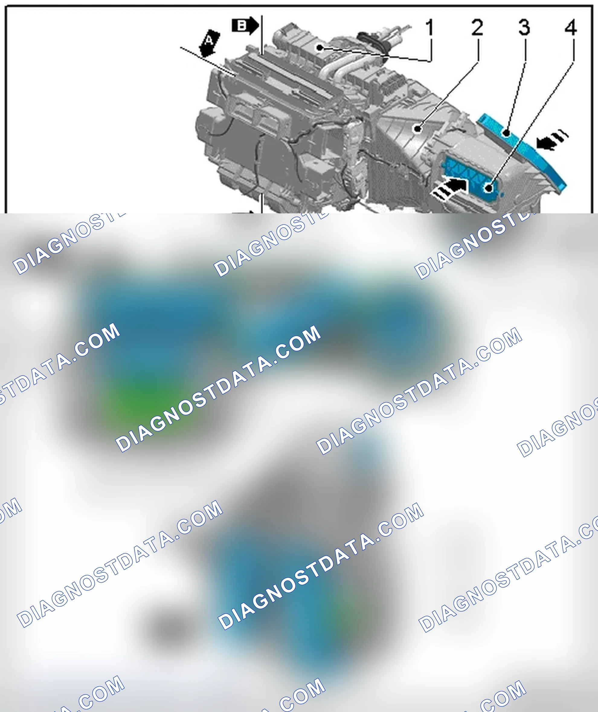 Scheme 256: AIR ROUTING IN AIR INTAKE HOUSING AND A/C UNIT