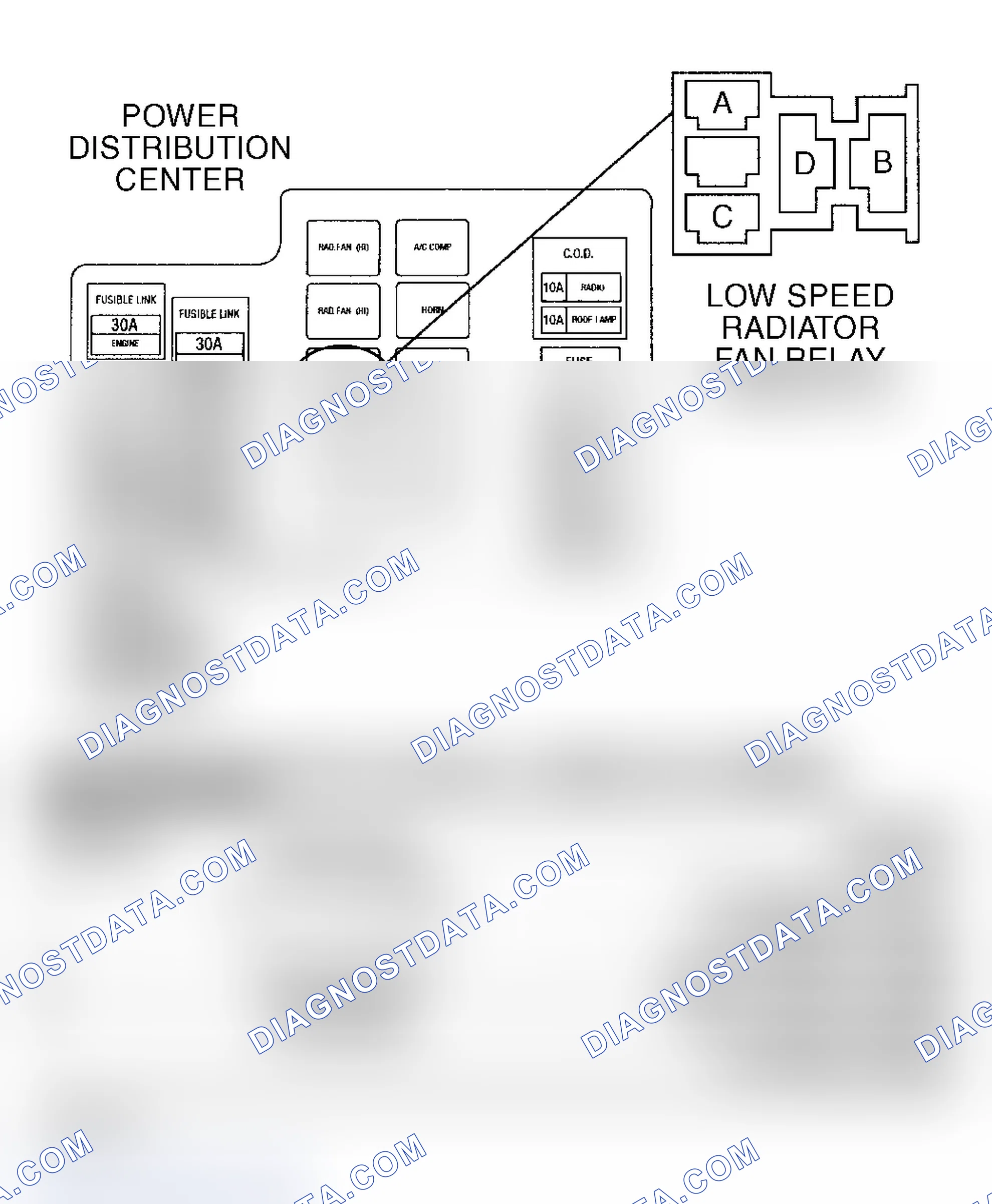 Scheme 100: TEST TC-92A - LOW SPEED FAN CONTROL RELAY CIRCUIT