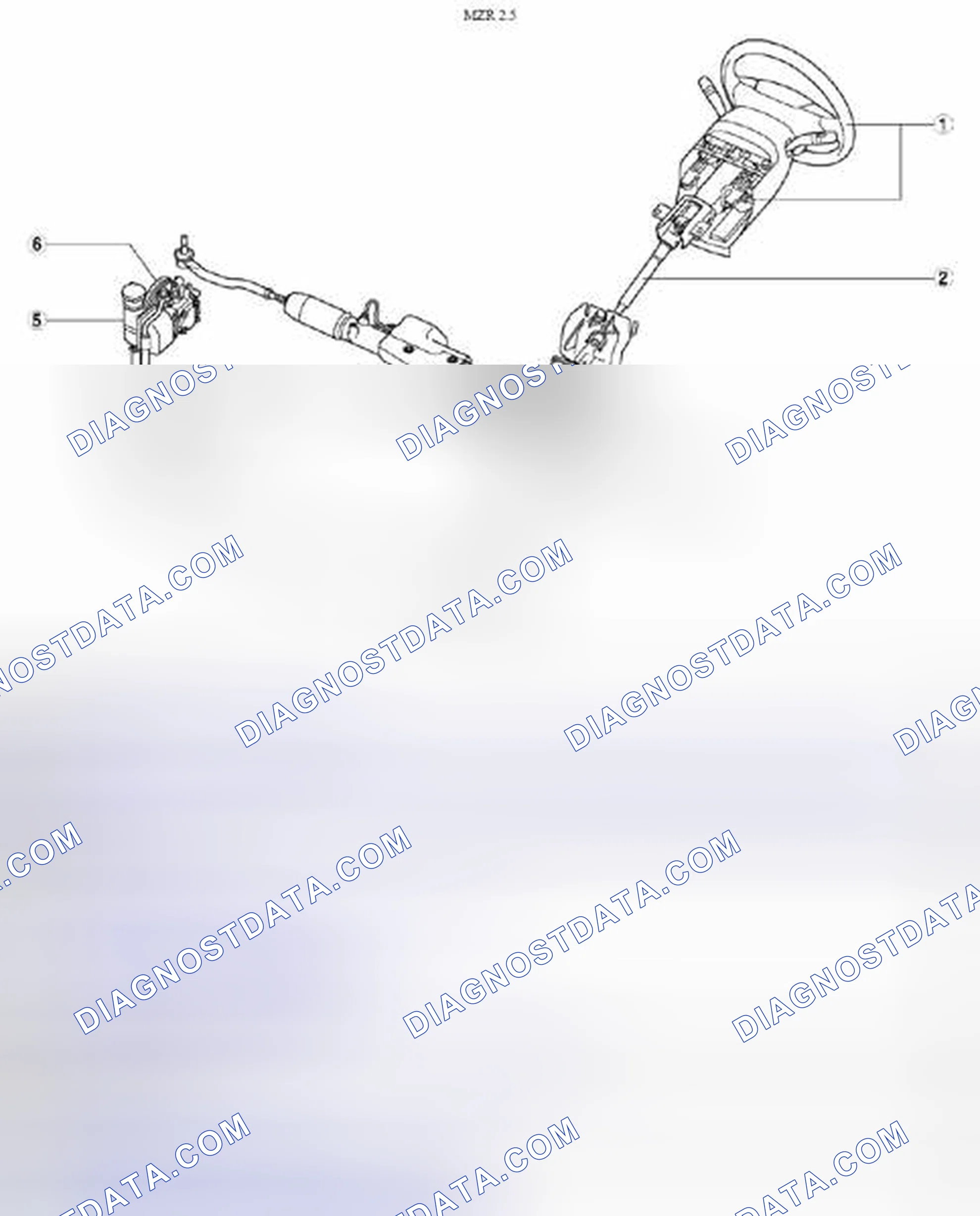 Fig. 1: Identifying Power Steering System Components Location (MZR 2.5)