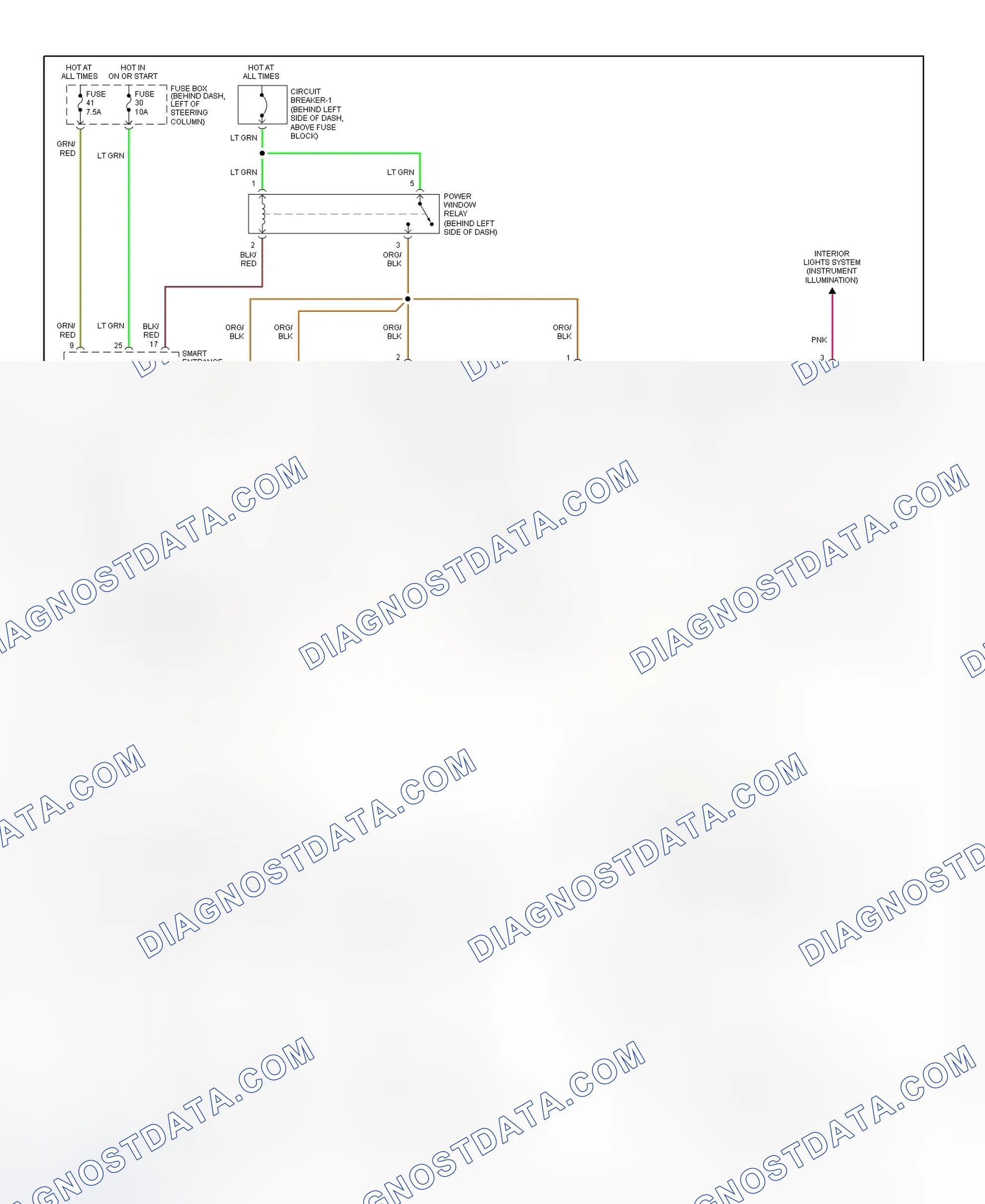 Scheme 5: Power Window System Wiring Diagram (Quest)