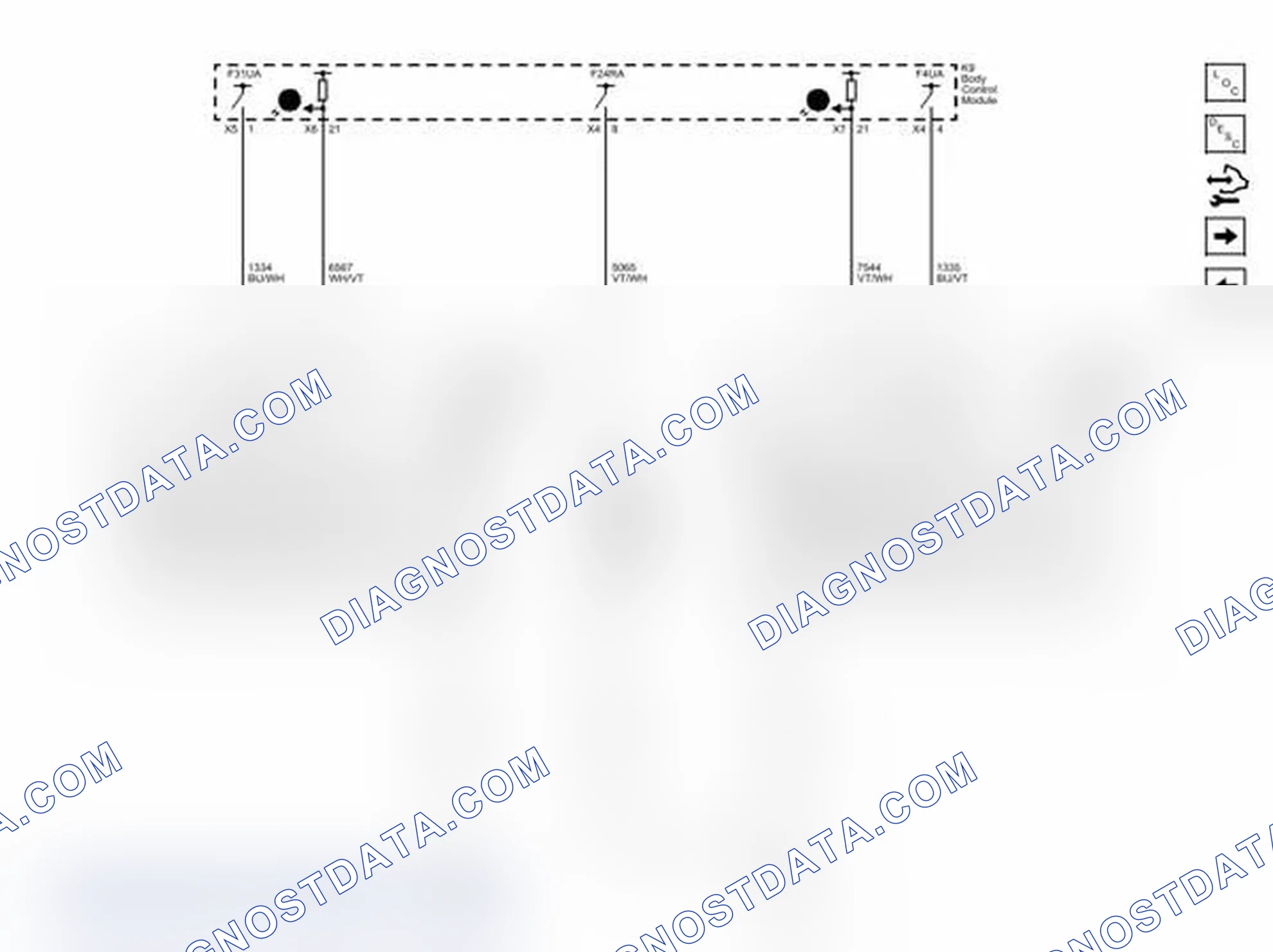 Scheme 44: Rear Side Markers, Brake and Tail Lamp Assembly Lights (without TVN)