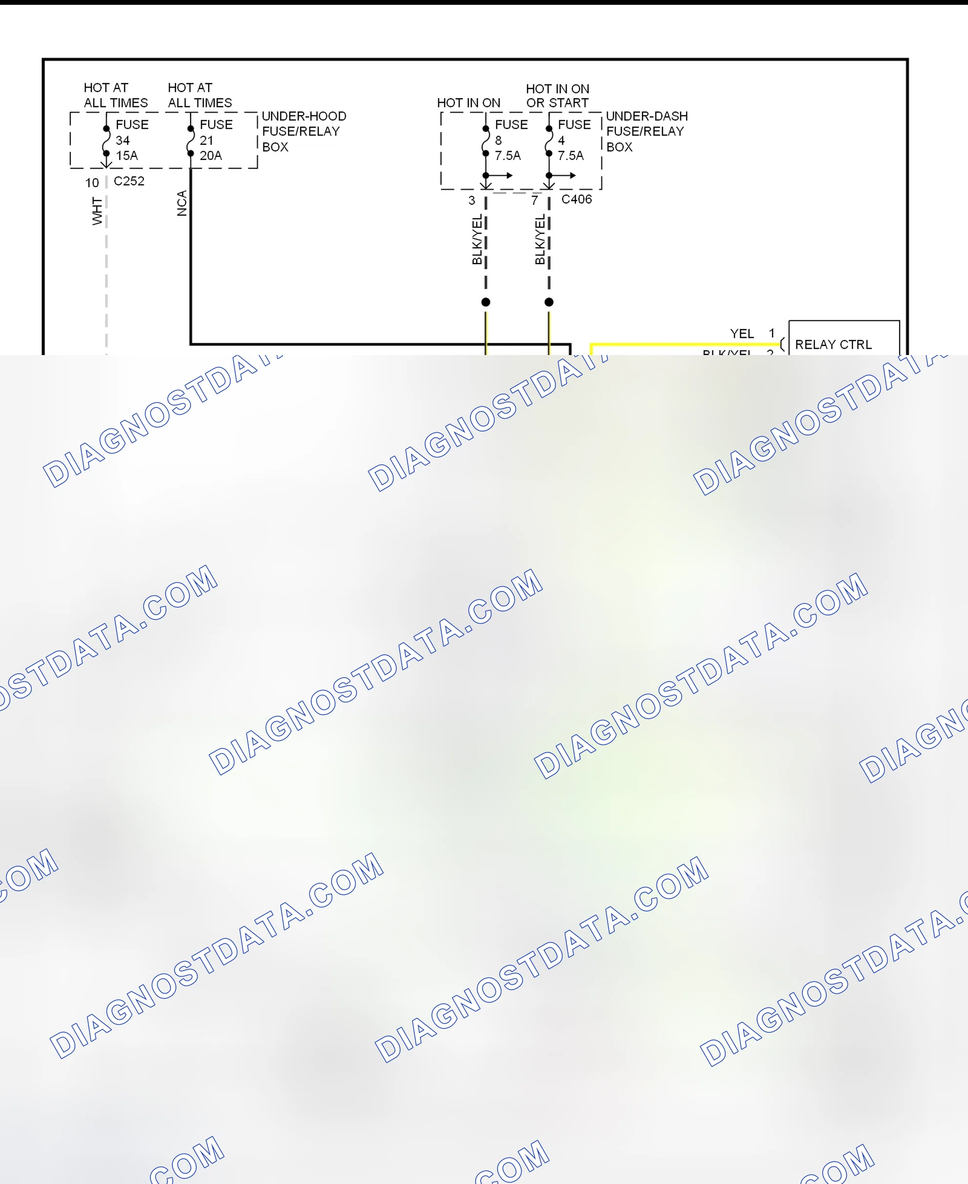 Scheme 3: Electric Cooling Fan System Wiring Diagram (1997 Accord 2.2L With A/C)