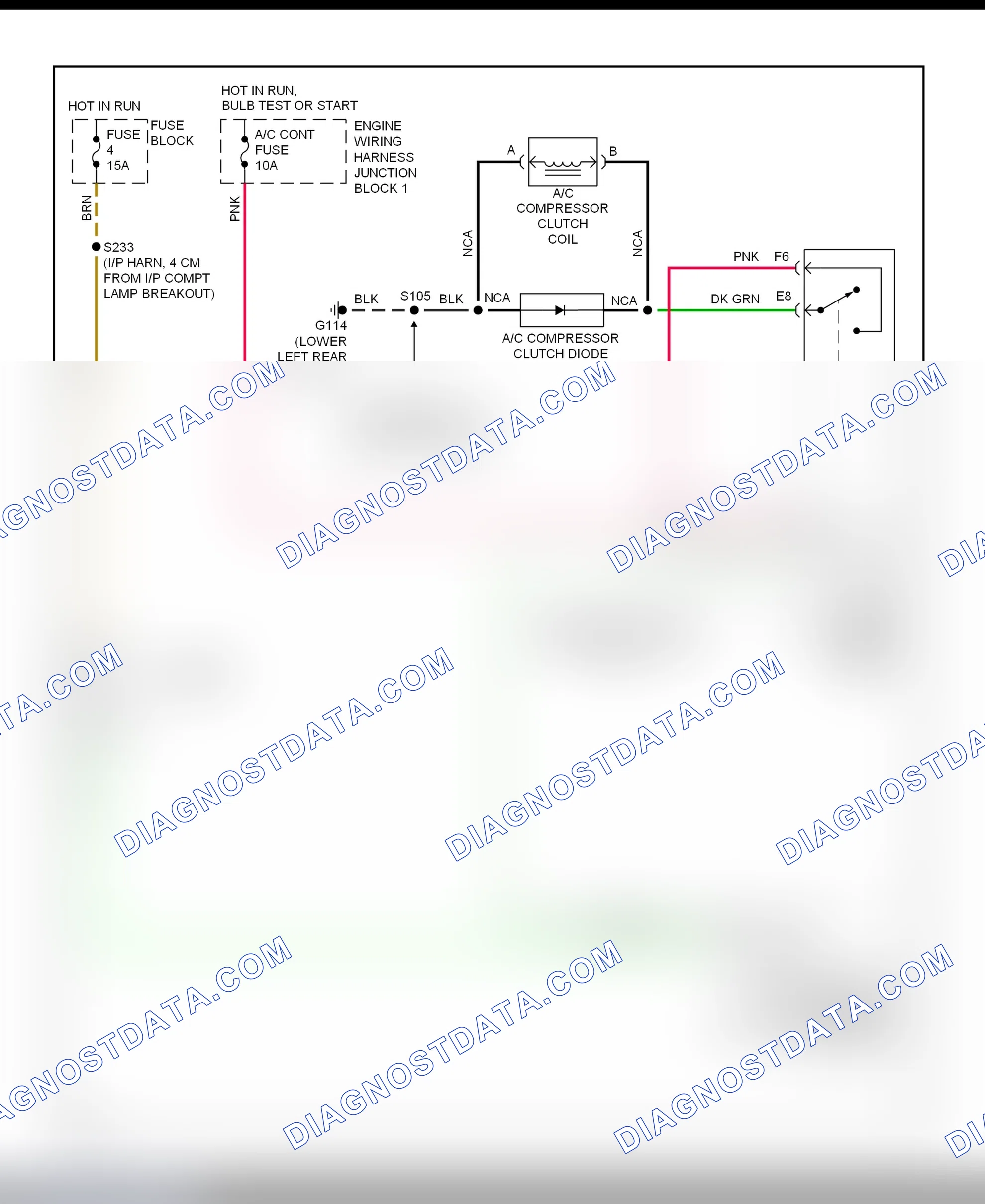 Scheme 32: A/C Compressor Clutch Control Circuit Wiring Diagram (2000-01 Lumina)