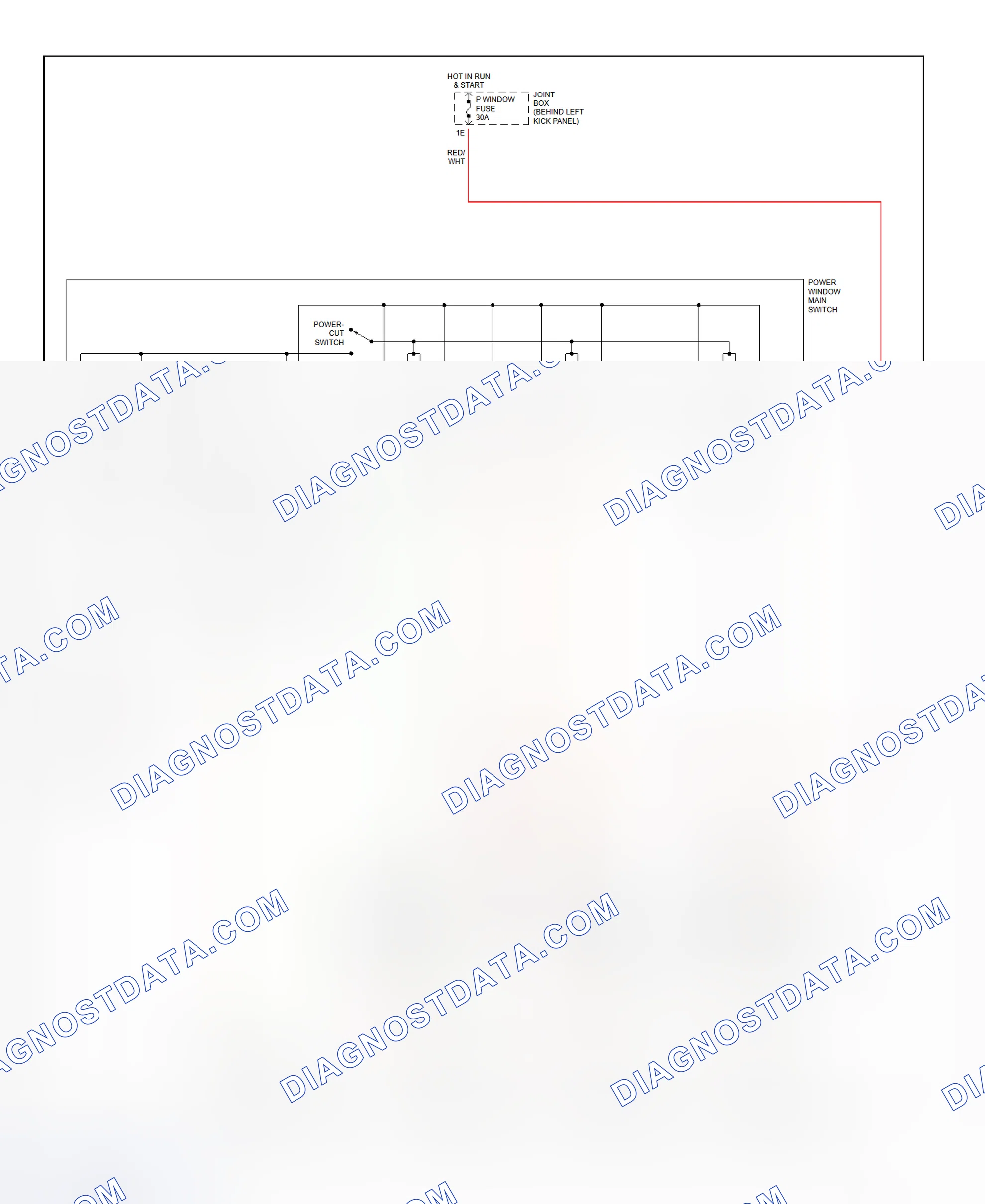 Scheme 7: Power Window System Wiring Diagram (Protege)