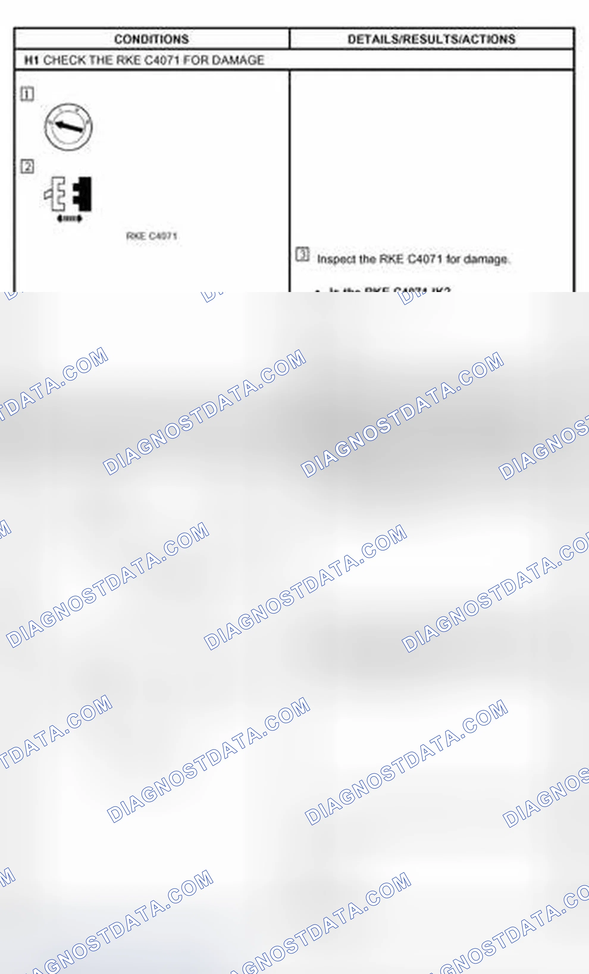 Scheme 21: PINPOINT TEST H: THE REMOTE KEYLESS ENTRY MODULE (RKE) DOES NOT RESPOND TO THE DIAGNOSTIC TOOL