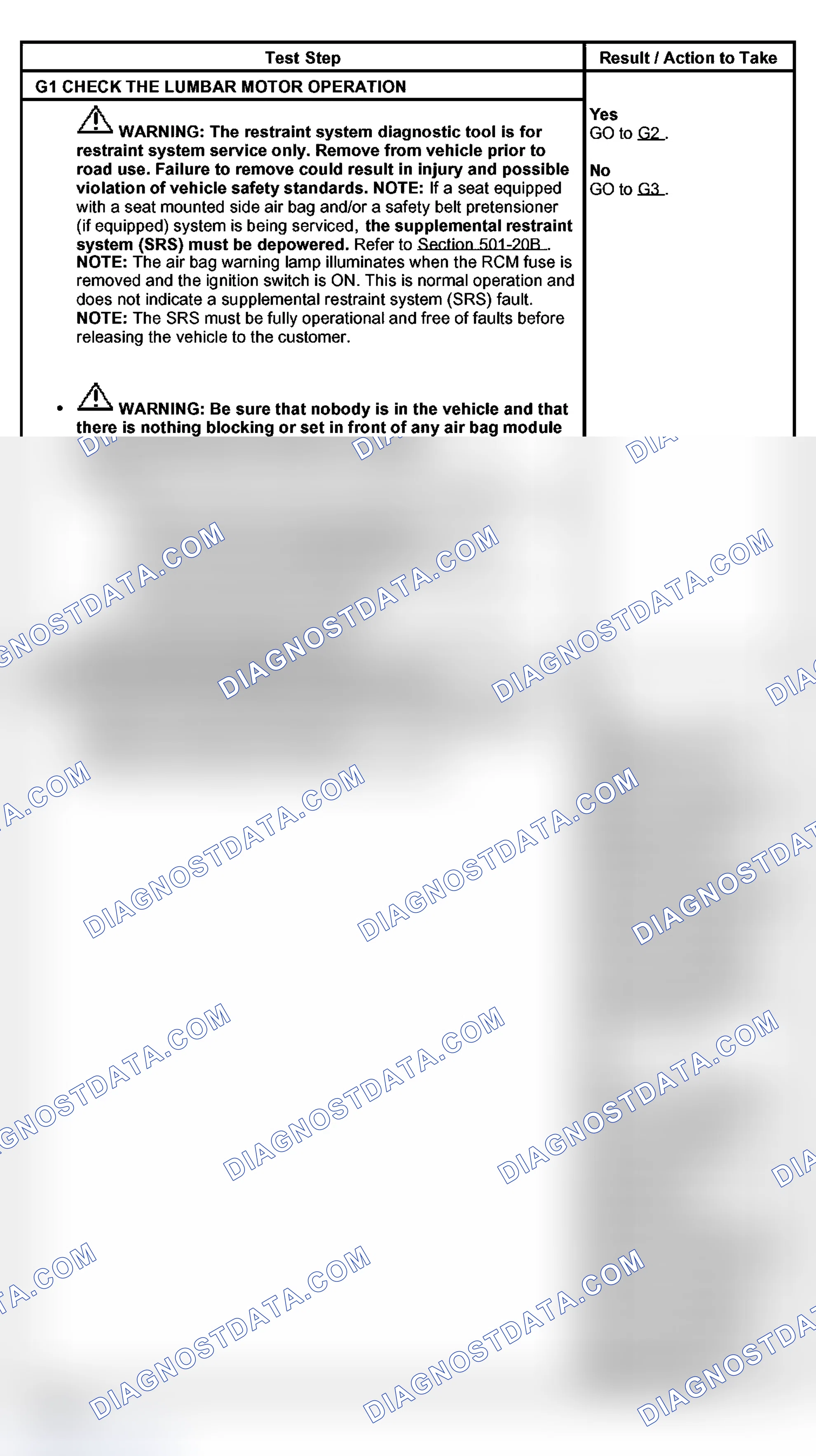 Scheme 26: PINPOINT TEST G: THE POWER LUMBAR IS INOPERATIVE- PASSENGER SEAT