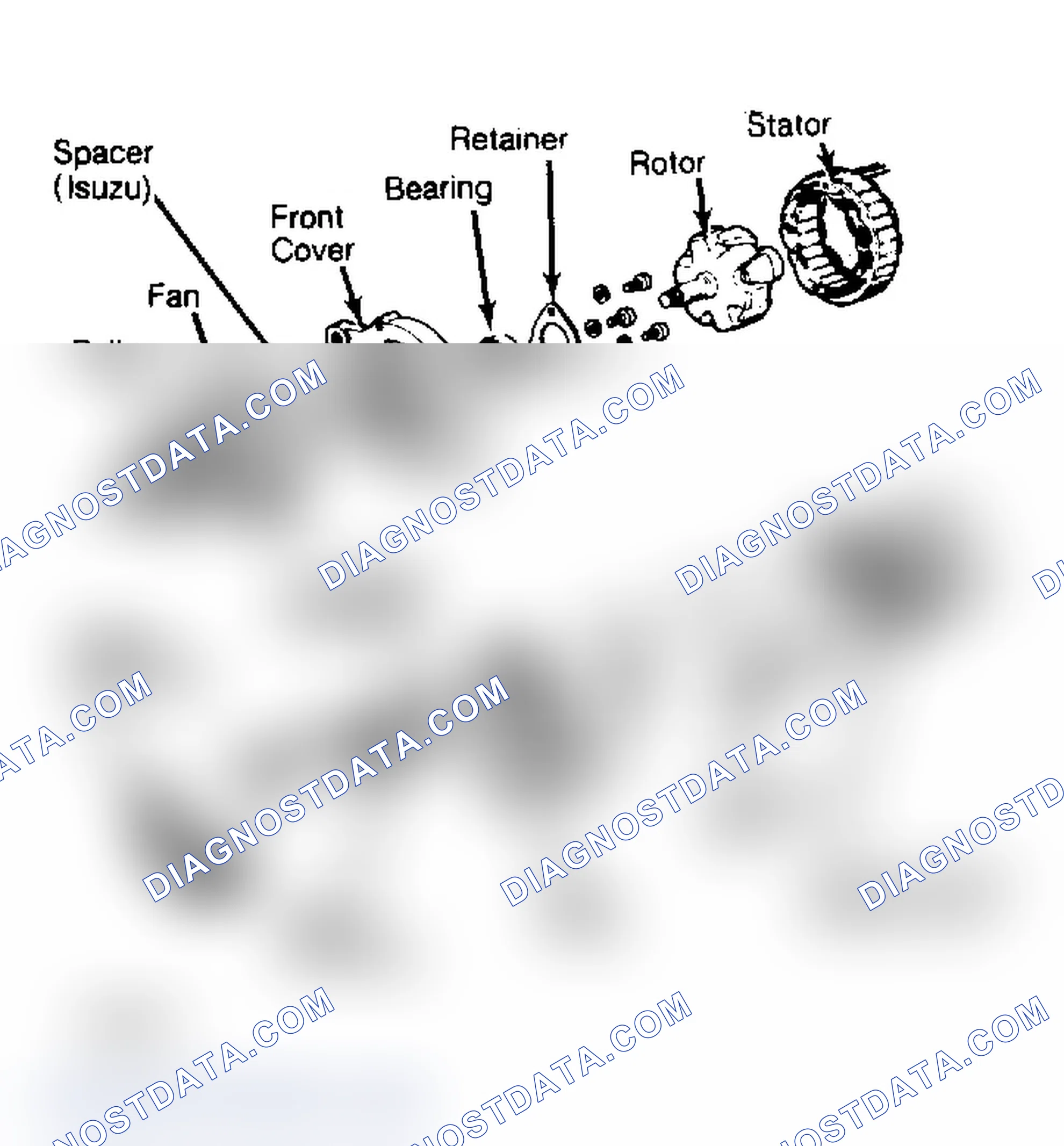 Scheme 3: Exploded View of Typical Hitachi Diesel Engine Alternator
