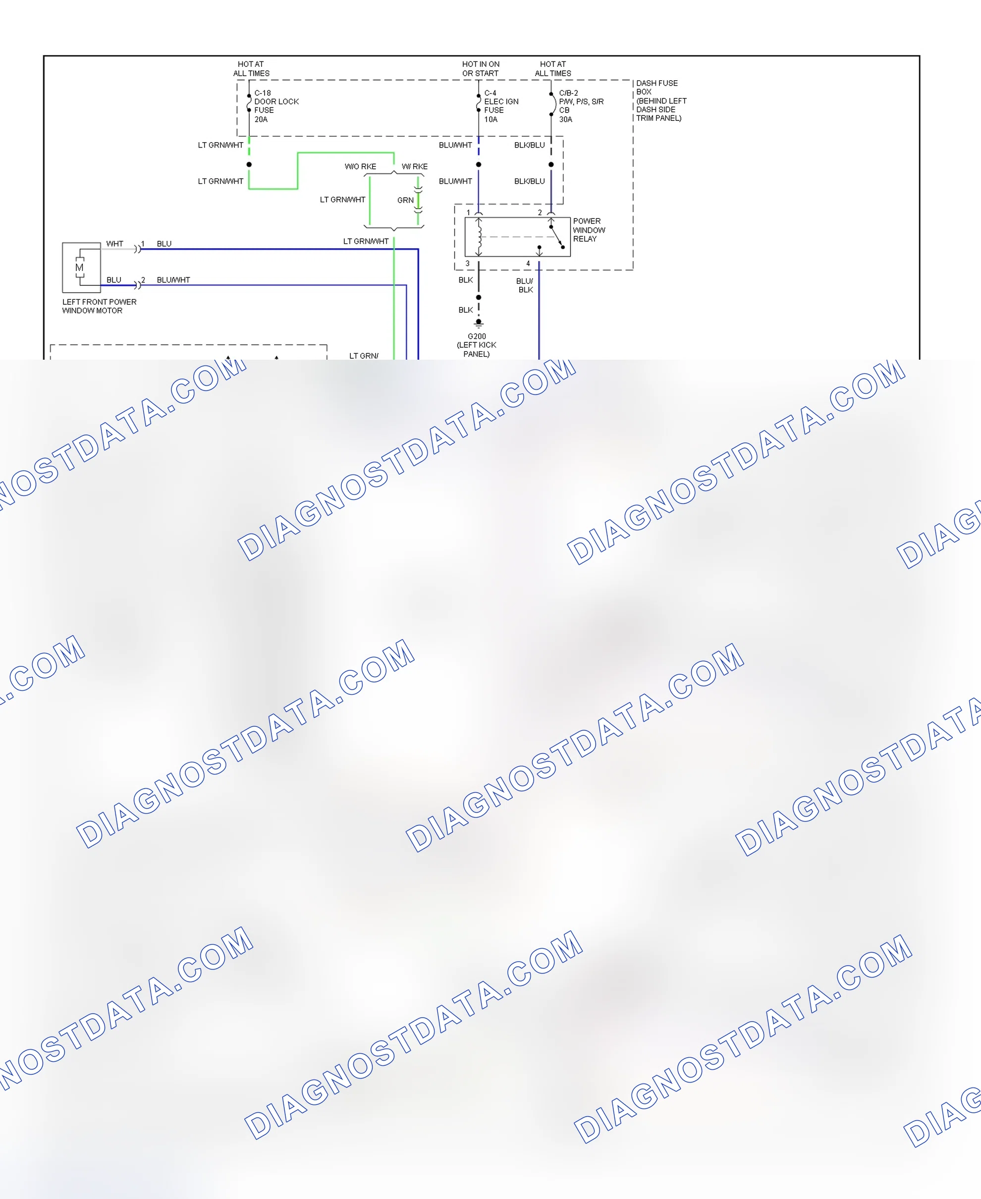 Scheme 5: Power Window System Wiring Diagram