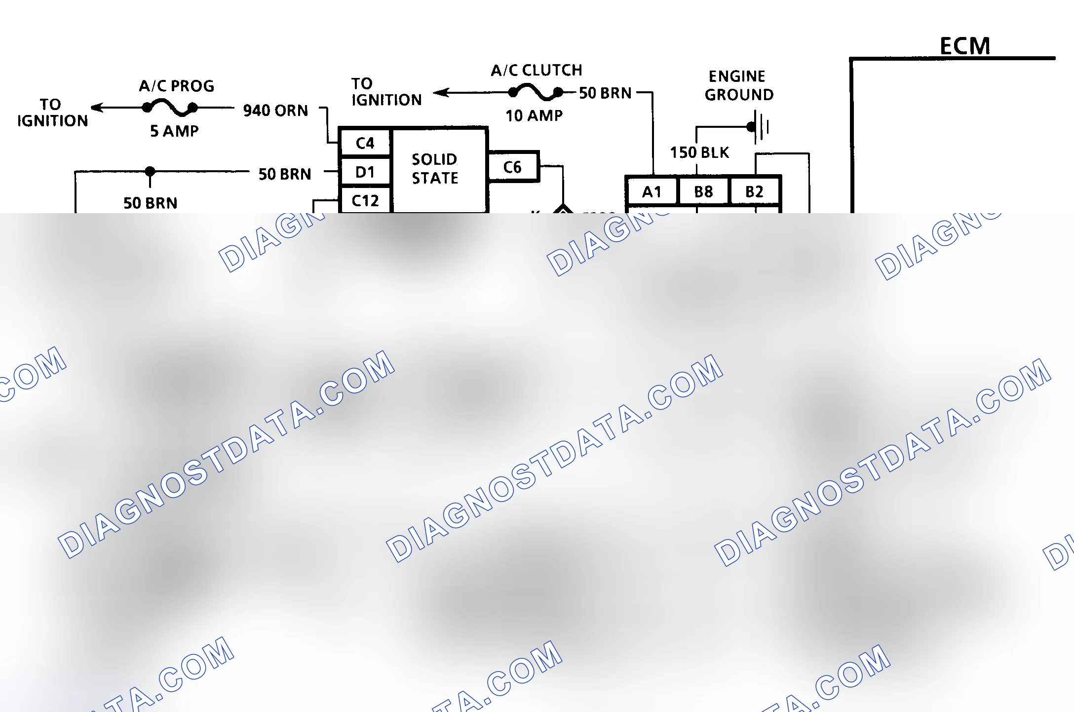 Scheme 67: Chart C-10 Schematic (5.7L VIN P - "Y" Body) A/C Clutch Control Circuit Diagnosis