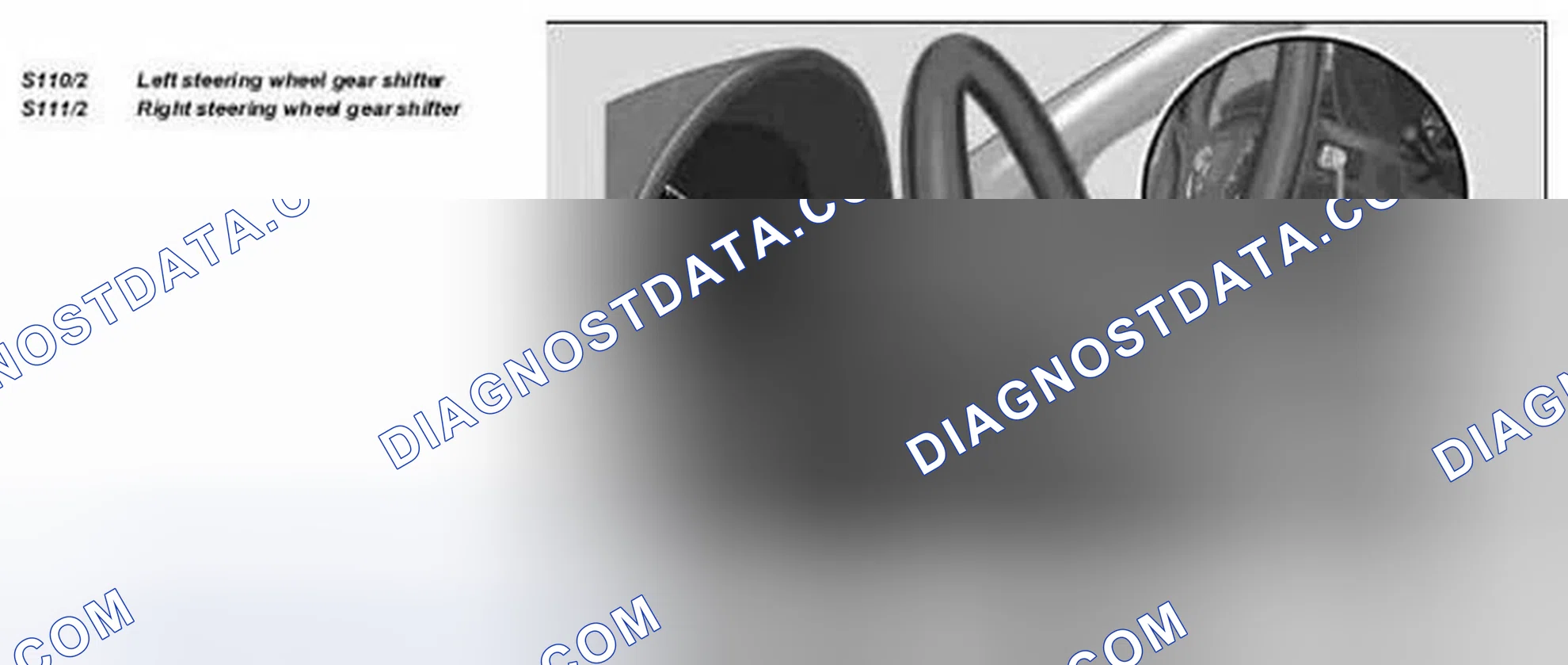 Scheme 61: Identifying Steering Wheel Gear Shifter (Transmission 722.6) - Illustrated On Model 203