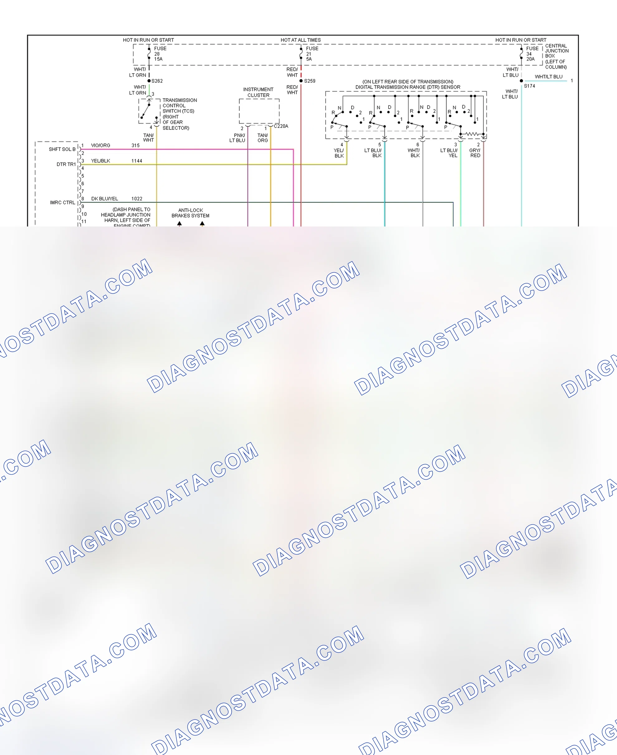 Scheme 118: PCM Wiring Diagram (Mustang - 3.8L - 1 Of 3)