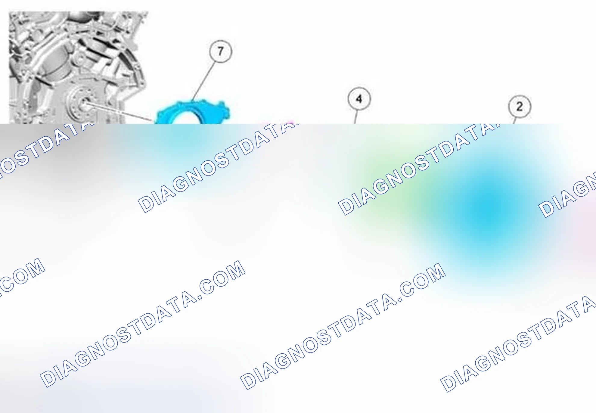 Scheme 47: Flexplate or Flywheel and Crankshaft Rear Seal - Exploded View