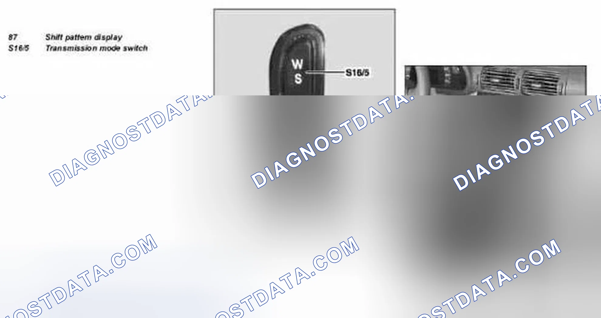 Scheme 57: Identifying Shift Pattern Display And Transmission Mode Switch (Transmission 722.6 Model 203, 209.3 Up To 31.5.03) - Shown In Model 203