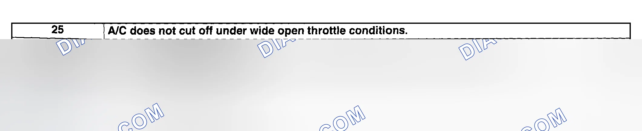Scheme 314: NO. 25 A/C DOES NOT CUT OFF UNDER WIDE OPEN THROTTLE CONDITIONS
