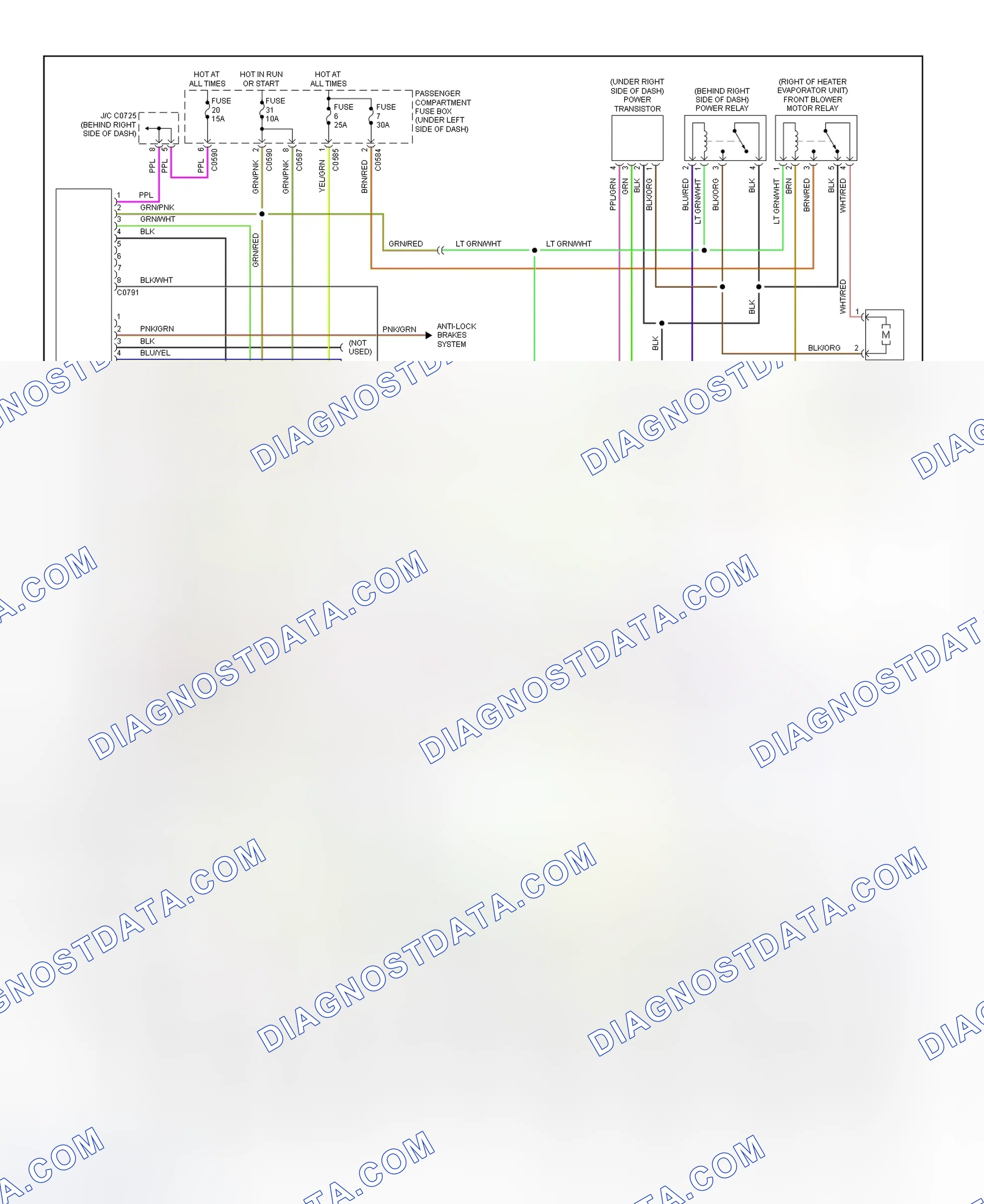 Fig. 10: Automatic A/C-Heater System Wiring Diagram (1999-01 Discovery System II - 1 Of 2)