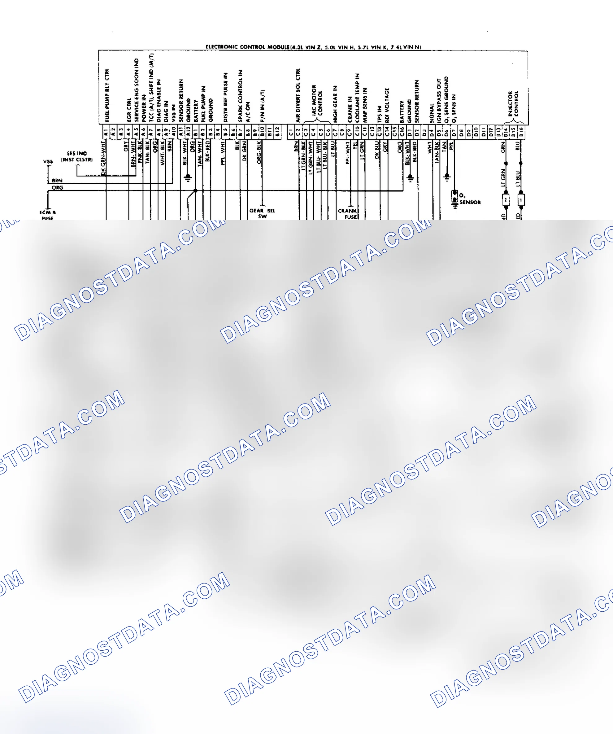 Scheme 181: "G" Series Van (4.3L, 5.0L & 5.7L & 7.4L) Wiring Diagram