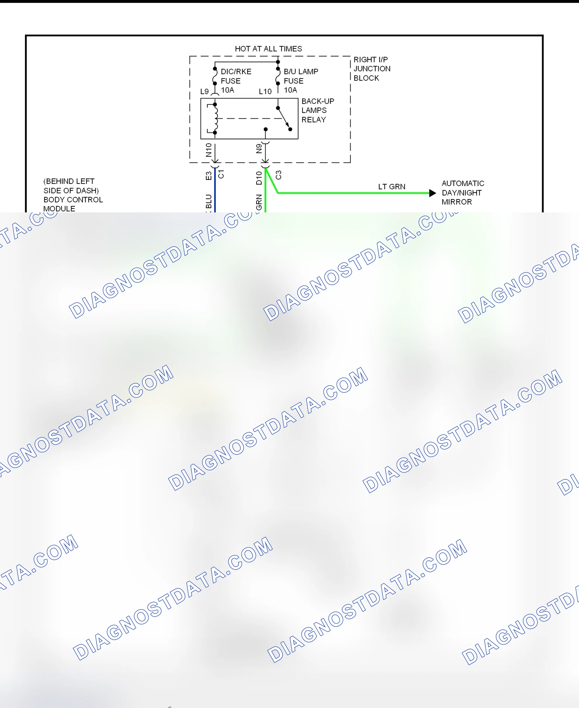 Scheme 57: Back-Up Lights Wiring Diagram (Impala)