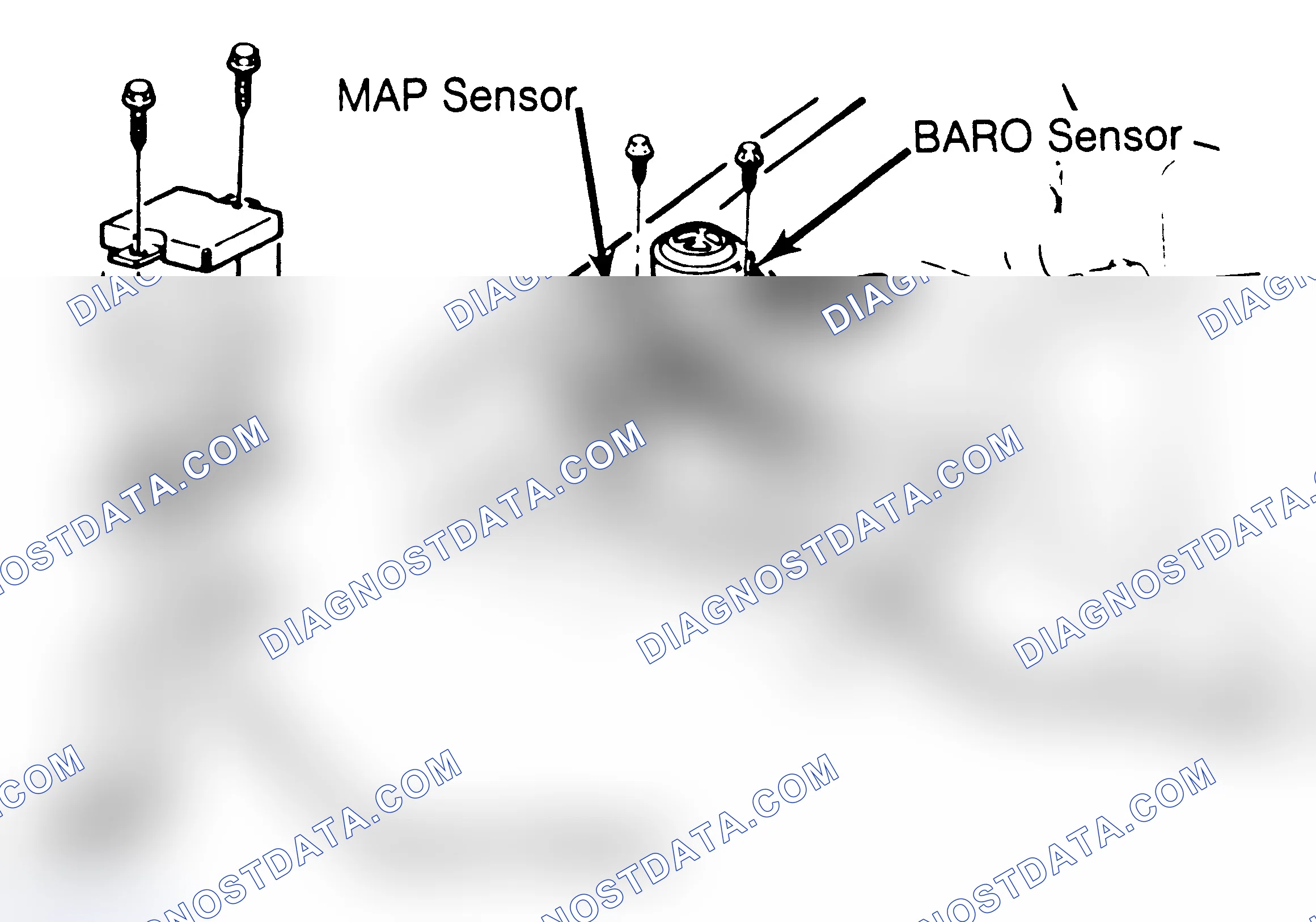 Scheme 189: MAP/BARO Or Vacuum Sensor Location (Location May Also Be In Passenger Compartment.)