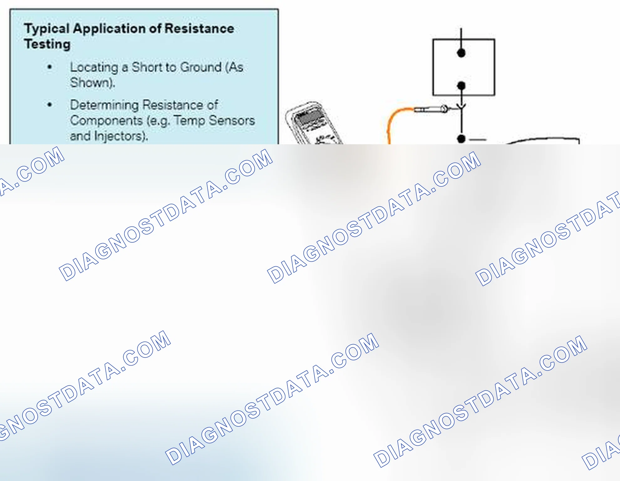 Scheme 272: DVOM will indicate resistance (Ohms) of component or circuit being tested.