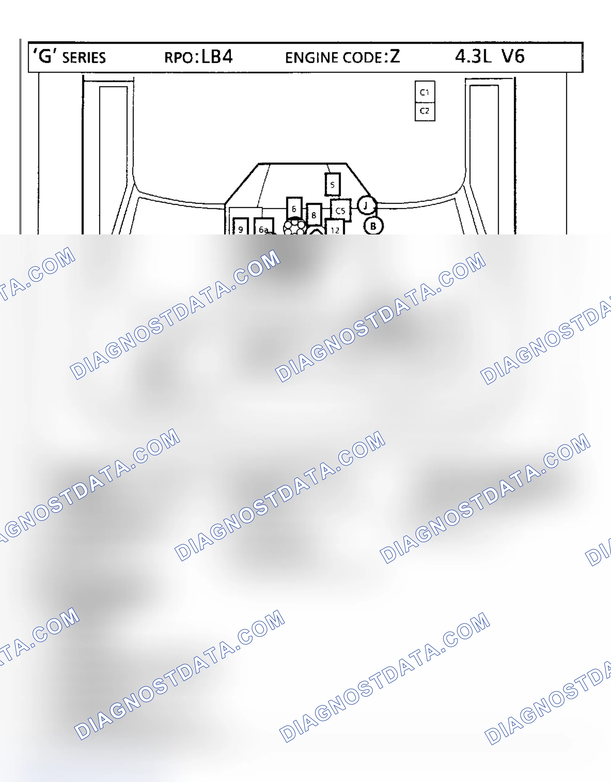 Scheme 107: 4.3L VIN "Z" - "G" Series Van Component Locations