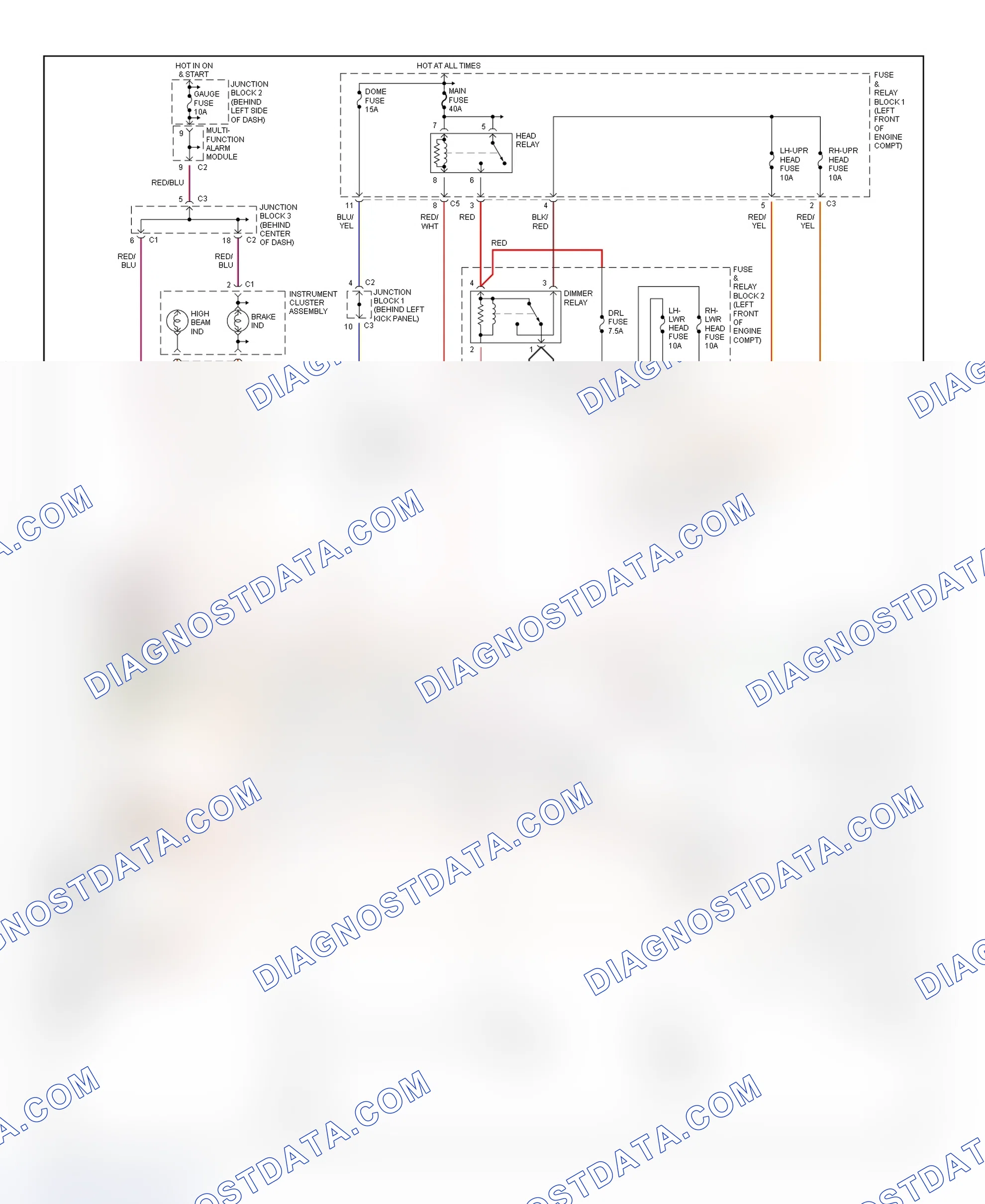 Scheme 30: Headlight Systems & Daytime Running Lights Wiring Diagram (Prizm)