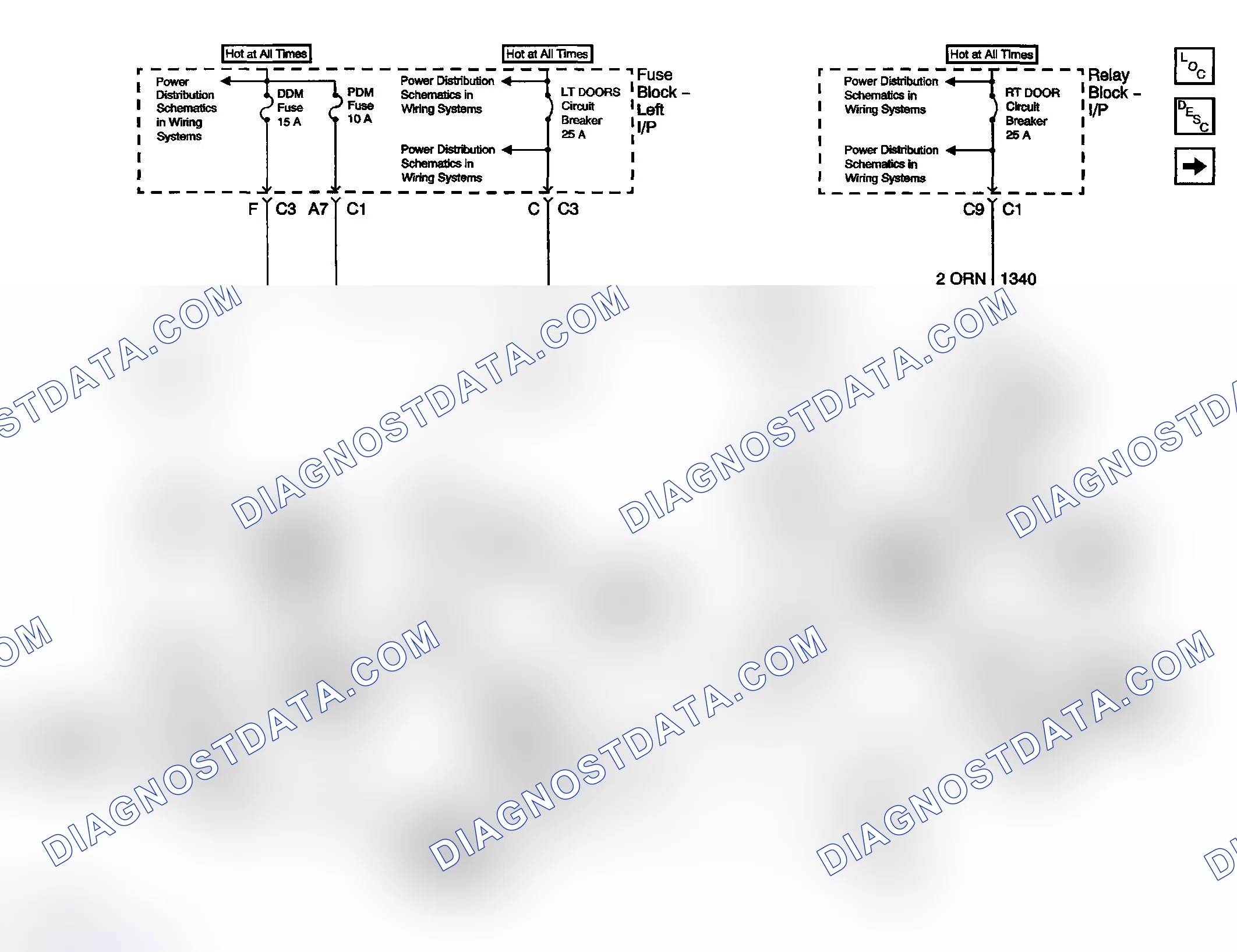 Scheme 57: Door Control Module Schematics (Power, Ground, and Class 2)