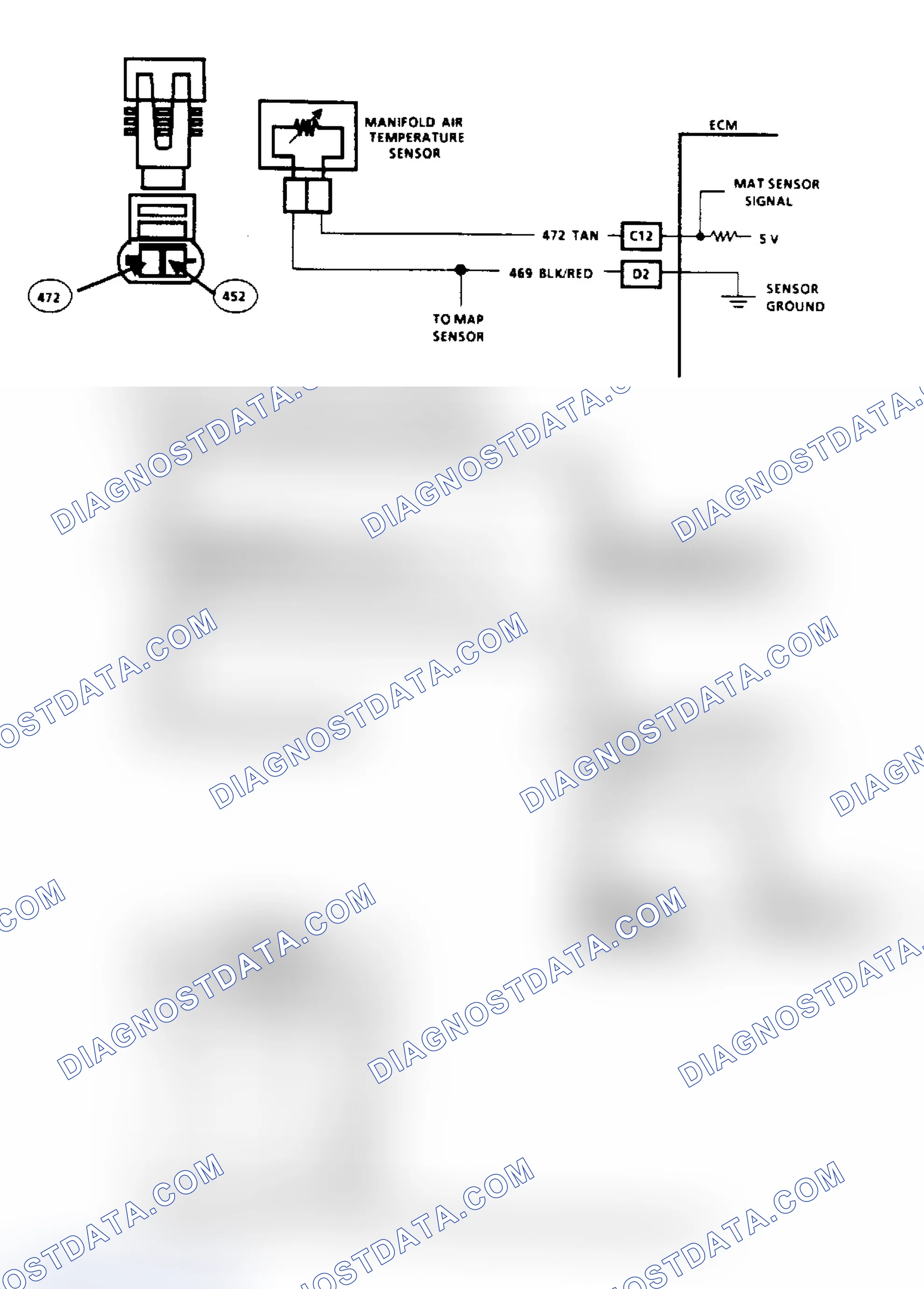 Scheme 55: Code 23, MAT Sensor Voltage High (2.5L) Flow Chart & Schematic