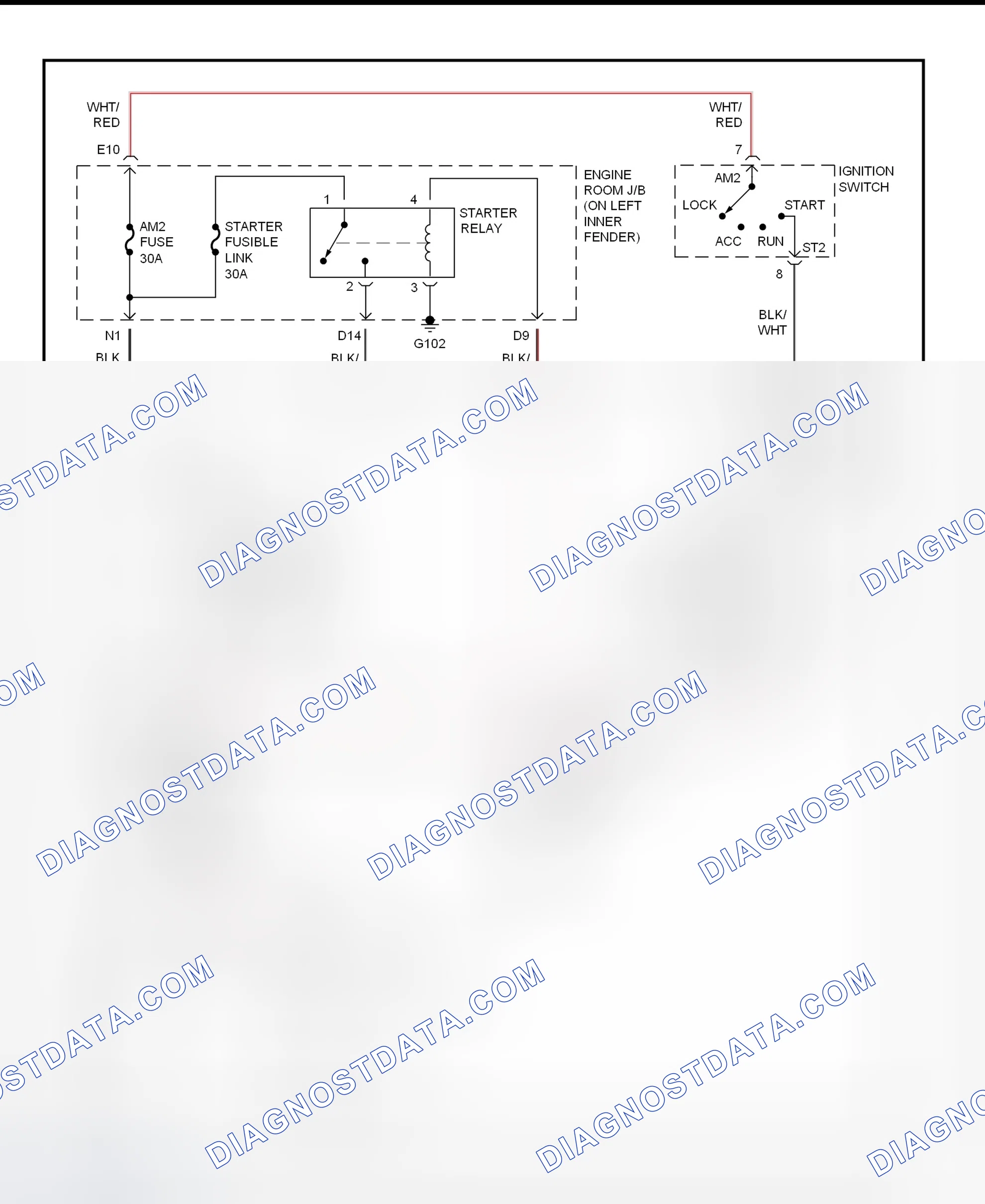 Scheme 12: Starting System Wiring Diagram (LX470)