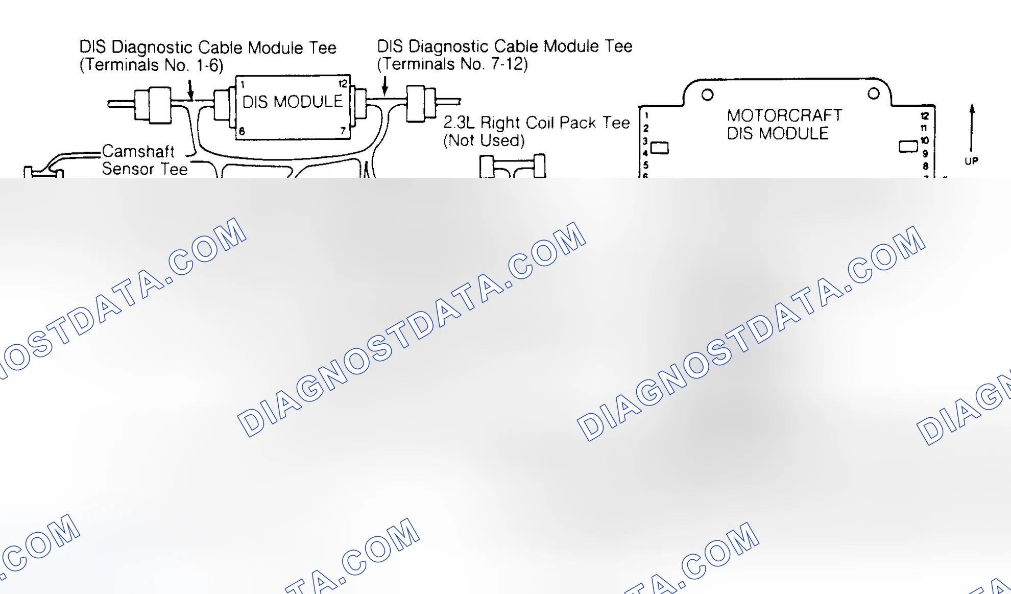 Scheme 162: DIS Diagnostic Cable & DIS Module Terminal Pins (3.0L SHO & 3.8L SC)