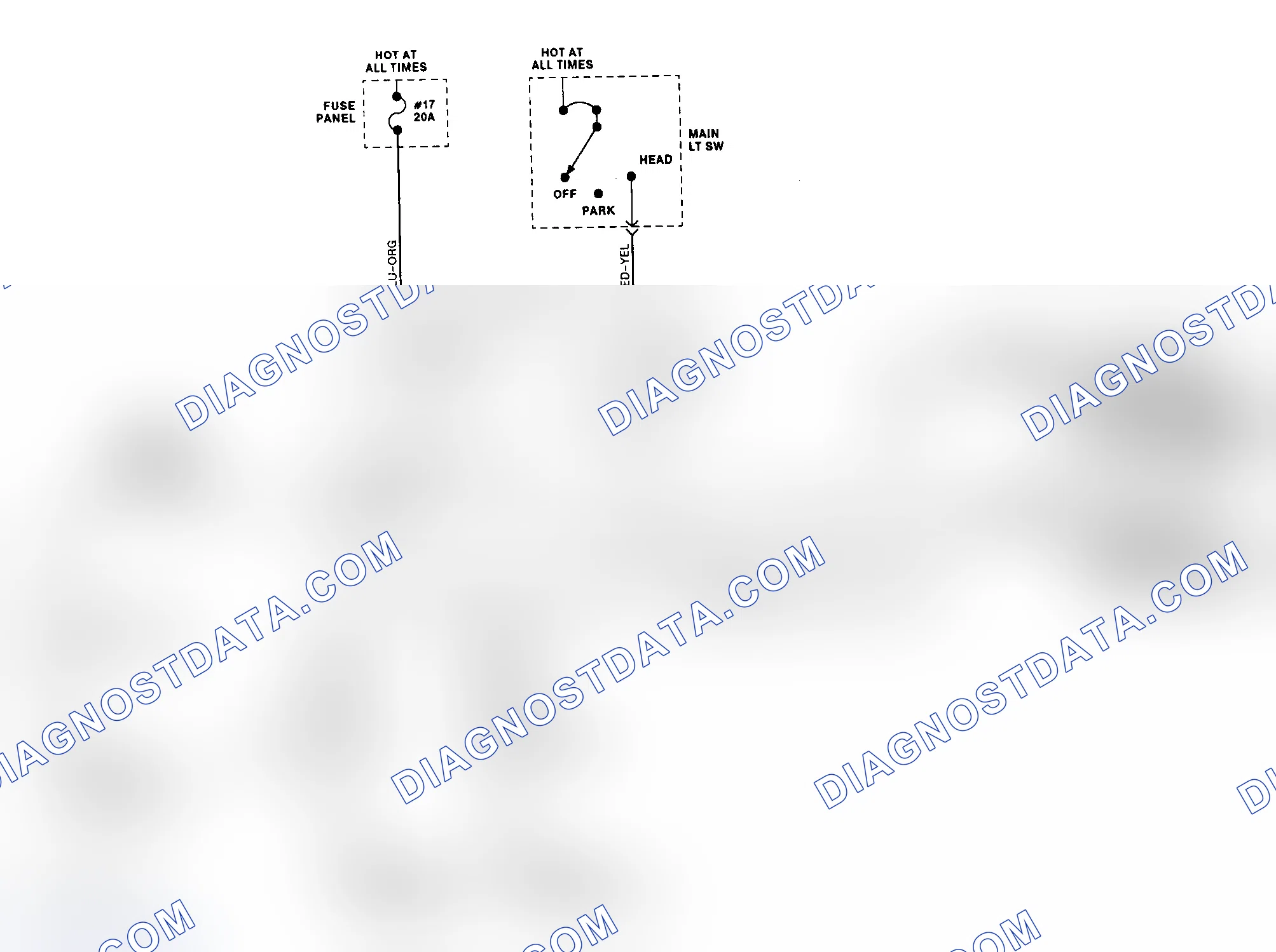 Scheme 5: Auto Headlight Dimmers Wiring Diagram (Continental, Manual)