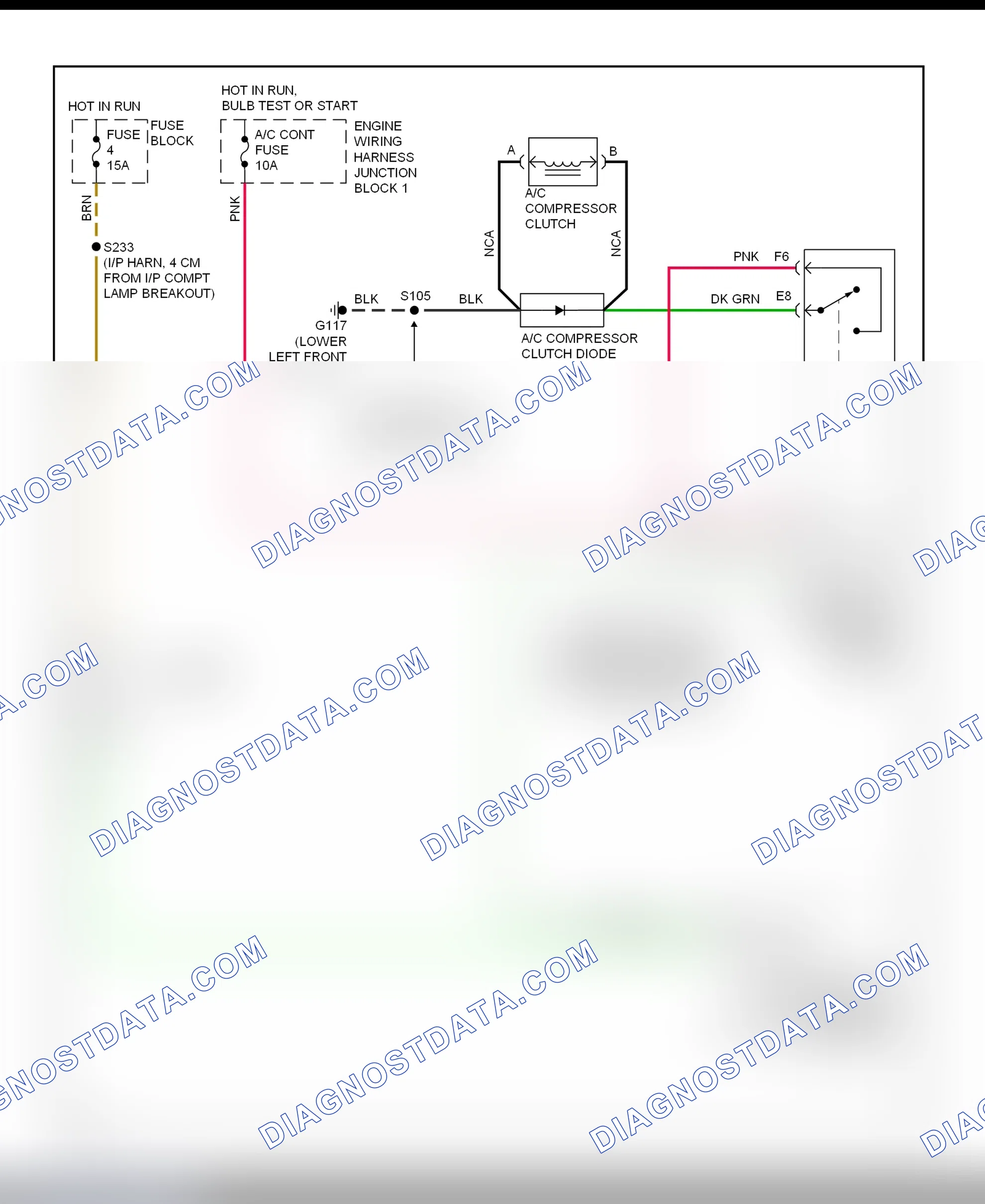 Scheme 20: A/C Compressor Clutch Control Circuit Wiring Diagram (Lumina & Monte Carlo)