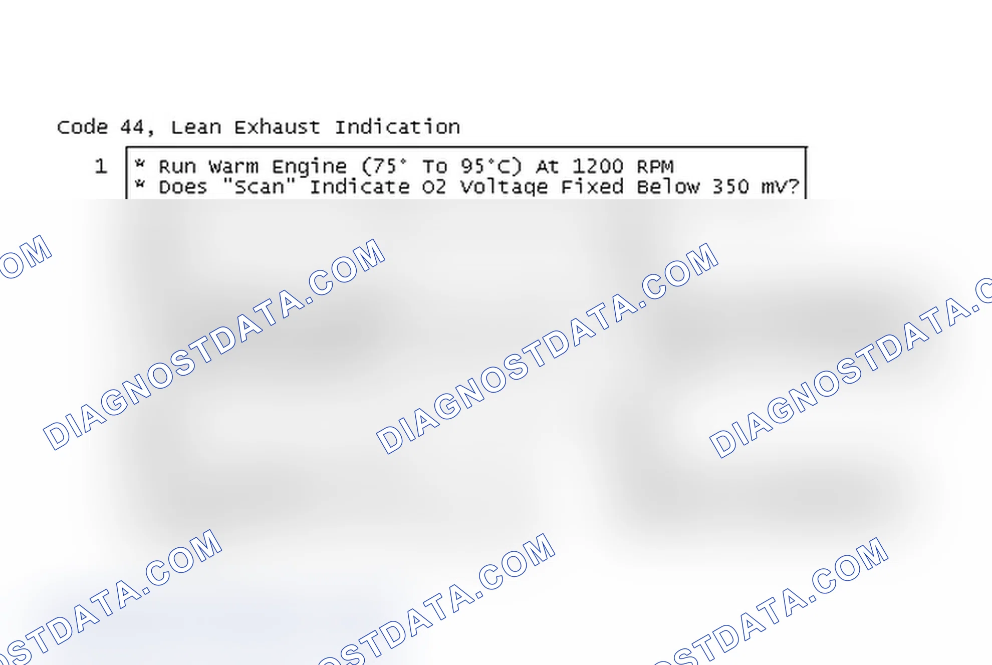 Scheme 76: Code 44, Lean Exhaust Indication