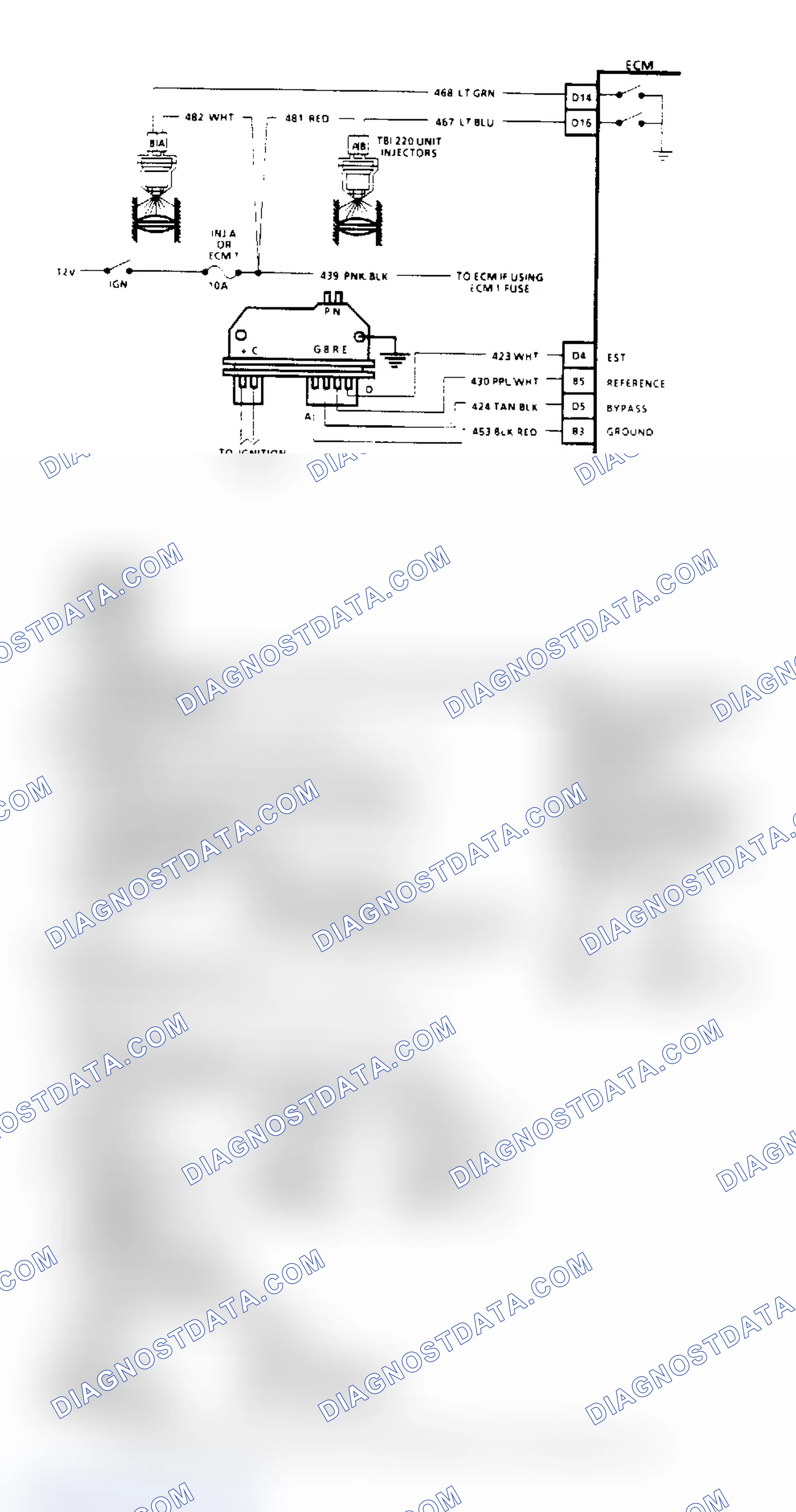 Scheme 115: Chart A4, Injector Circuit Diagnosis (All Other Models)