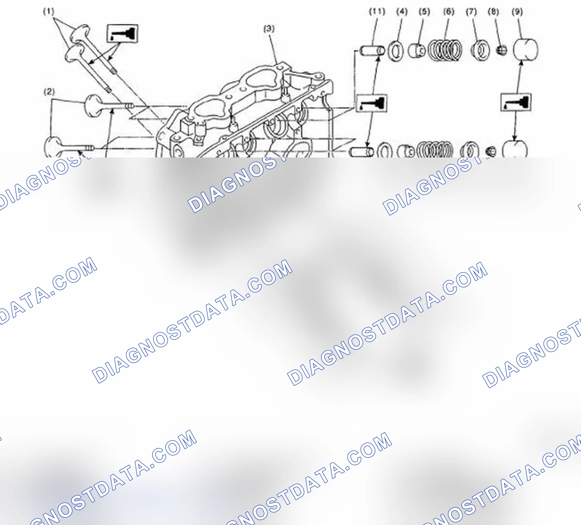 Fig. 142: Identifying Cylinder Head Components