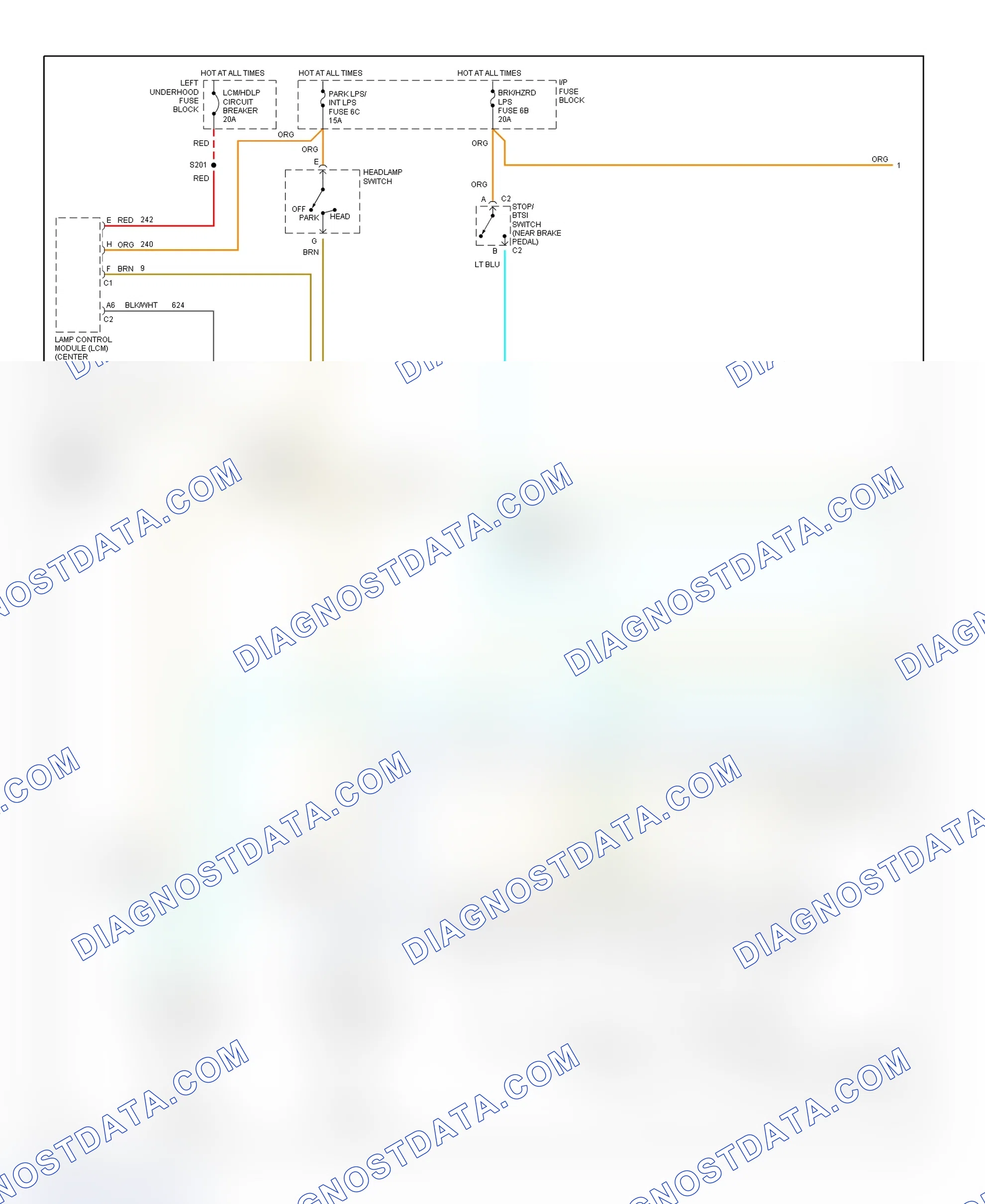 Scheme 7: Exterior Lights Wiring Diagram (Bonneville - Without Lamp Monitor - 1 Of 2)