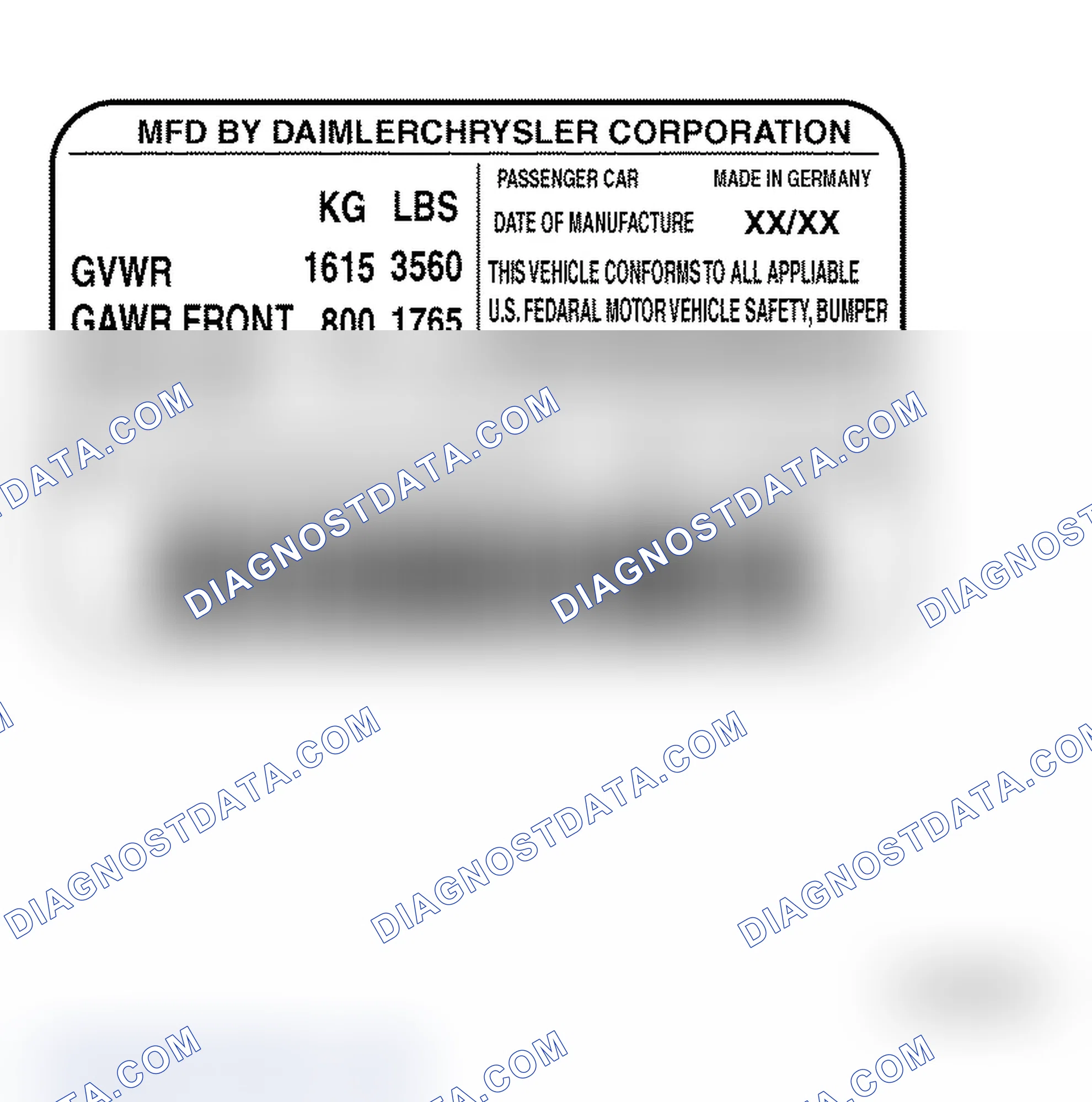 Scheme 1: DESCRIPTION - VEHICLE SAFETY CERTIFICATION LABEL