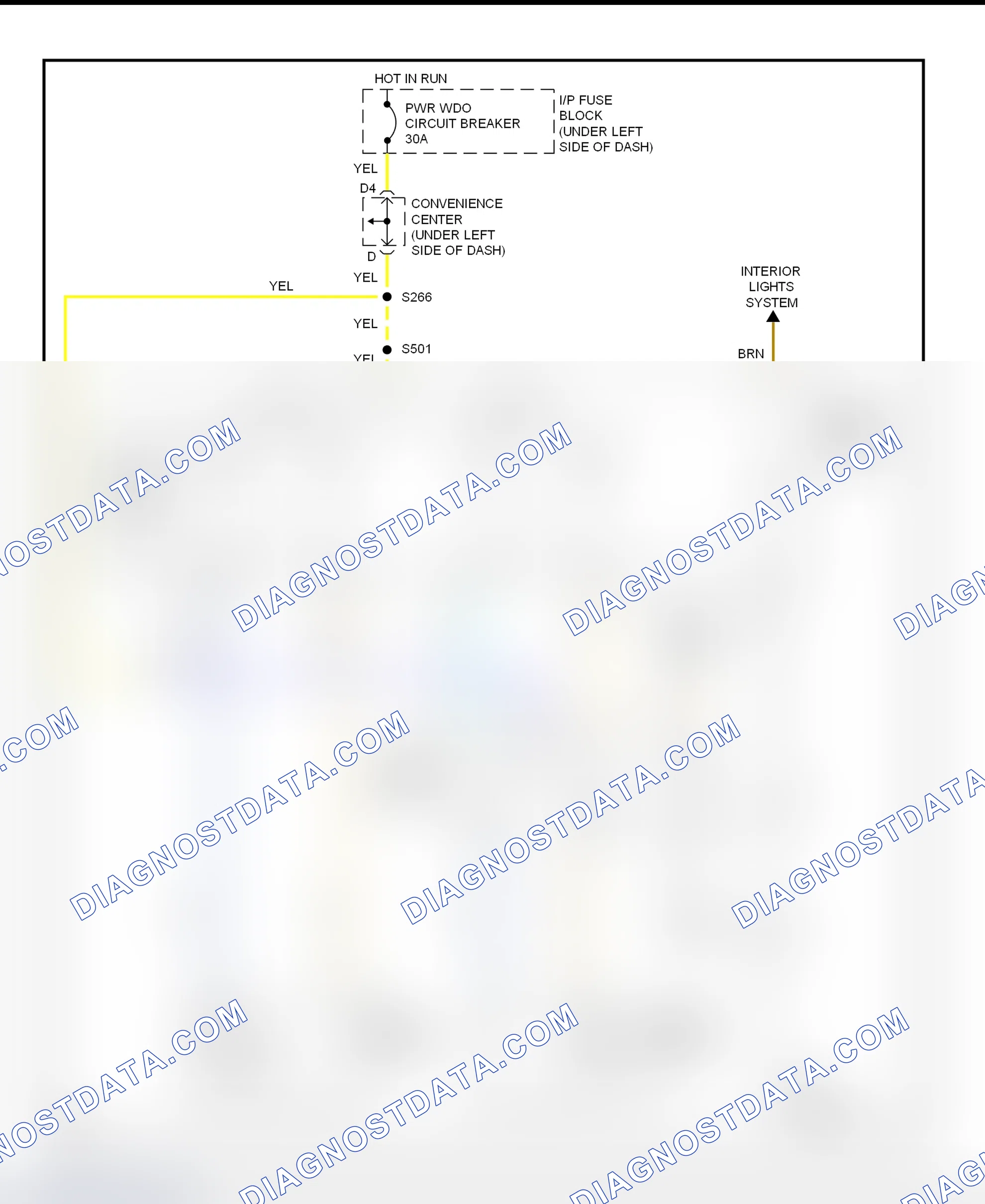Fig. 1: Power Window System Wiring Diagram ("C" & "K" Series Pickup, Tahoe & Yukon - 2-Door)