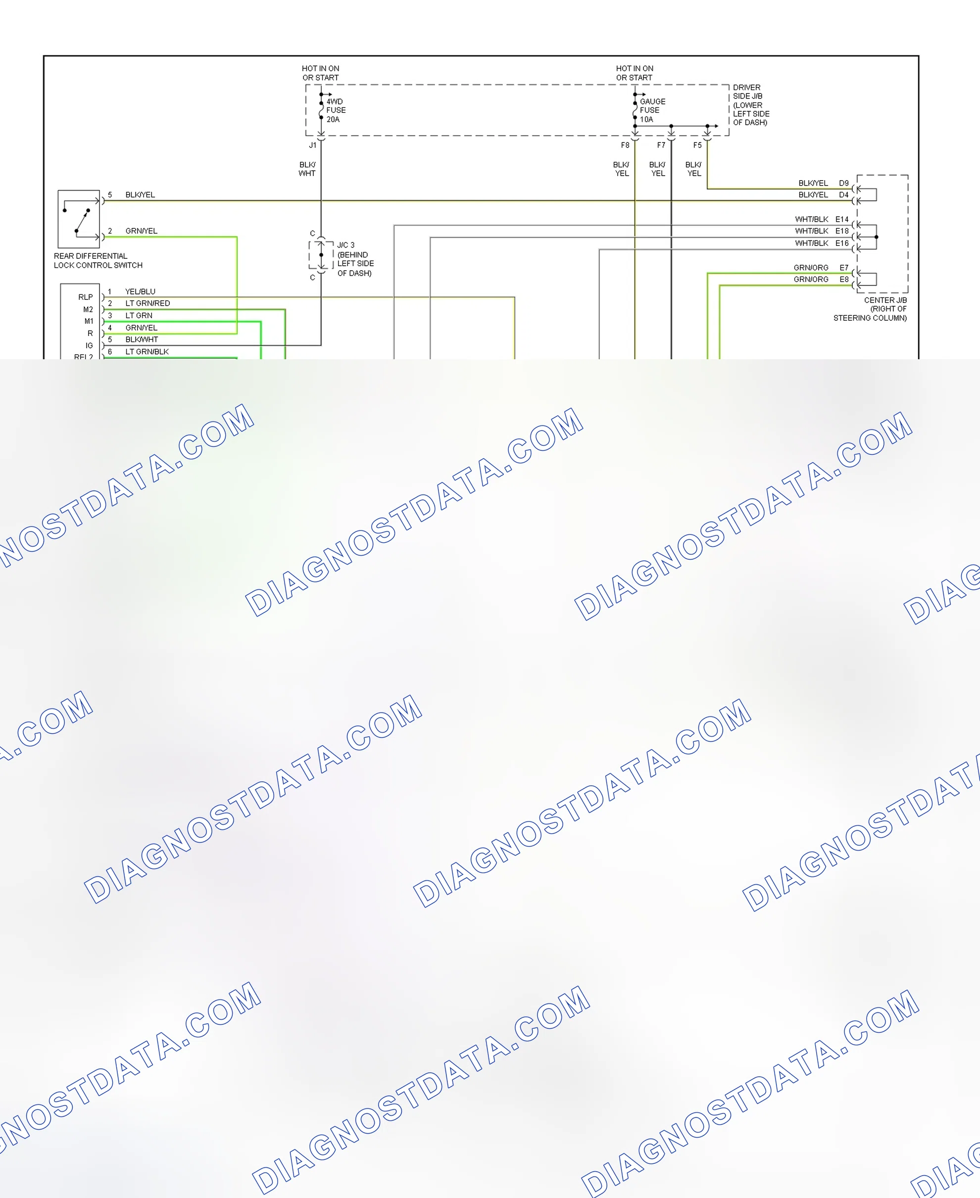 Scheme 44: Rear Differential Lock System Wiring Diagram (1999-2000 4Runner)