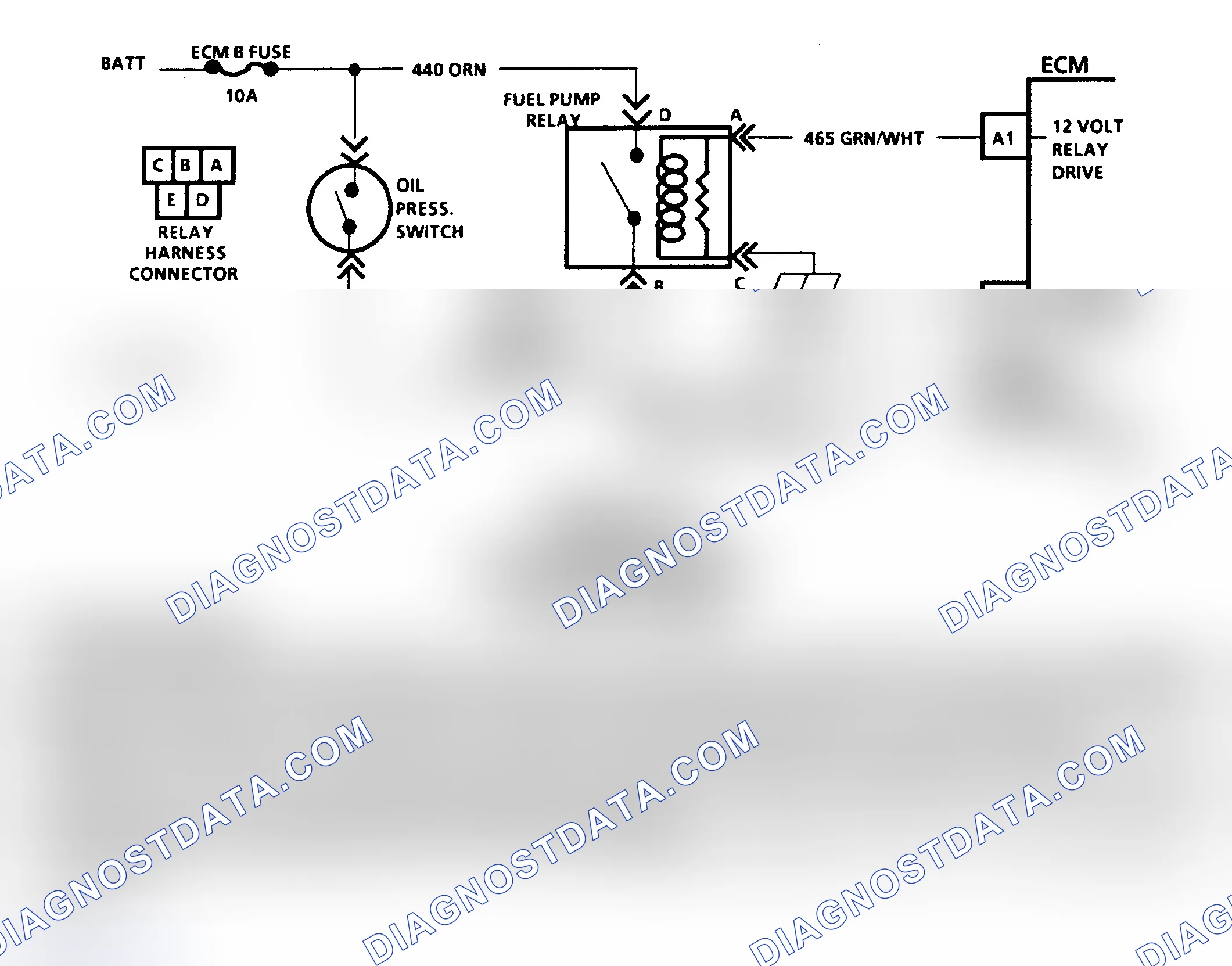 Scheme 83: CODE 54, FUEL PUMP CIRCUIT